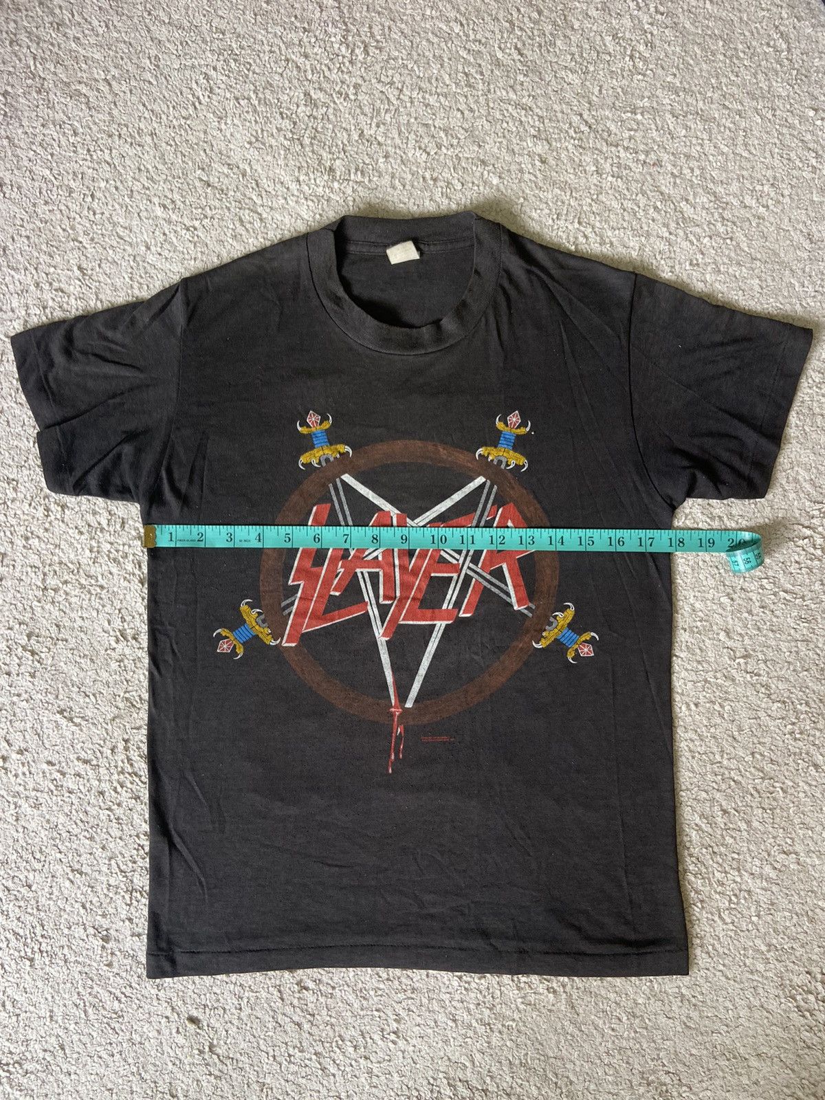 Vintage Vintage 80’s Slayer tour tshirt Size US M / EU 48-50 / 2 - 1 Thumbnail