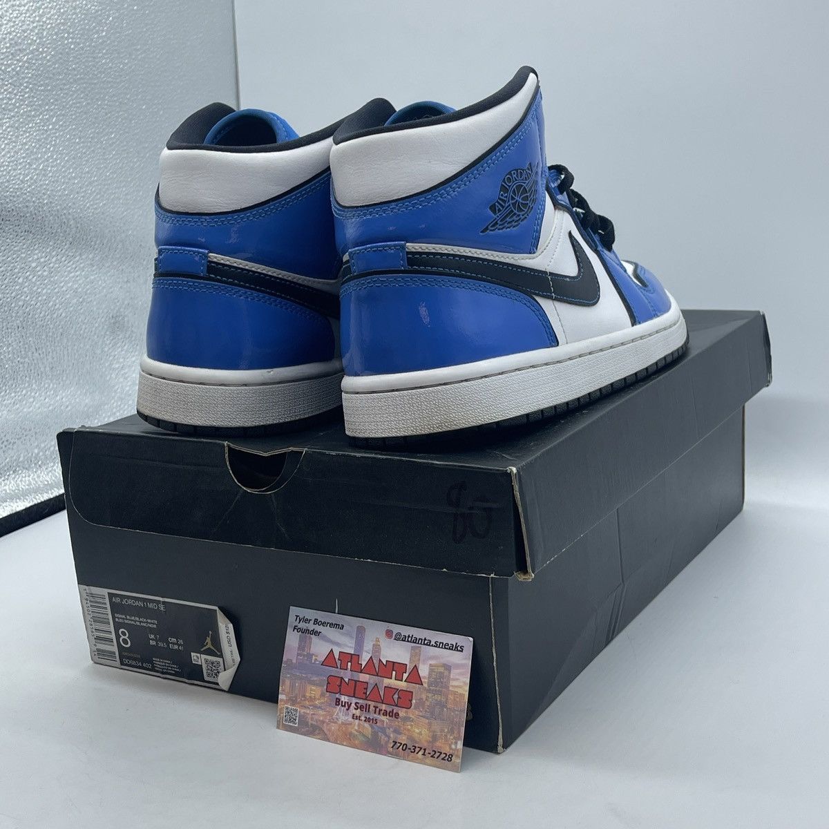 Jordan Brand Air Jordan 1 mid signal blue Size US 8 / EU 41 - 5 Thumbnail