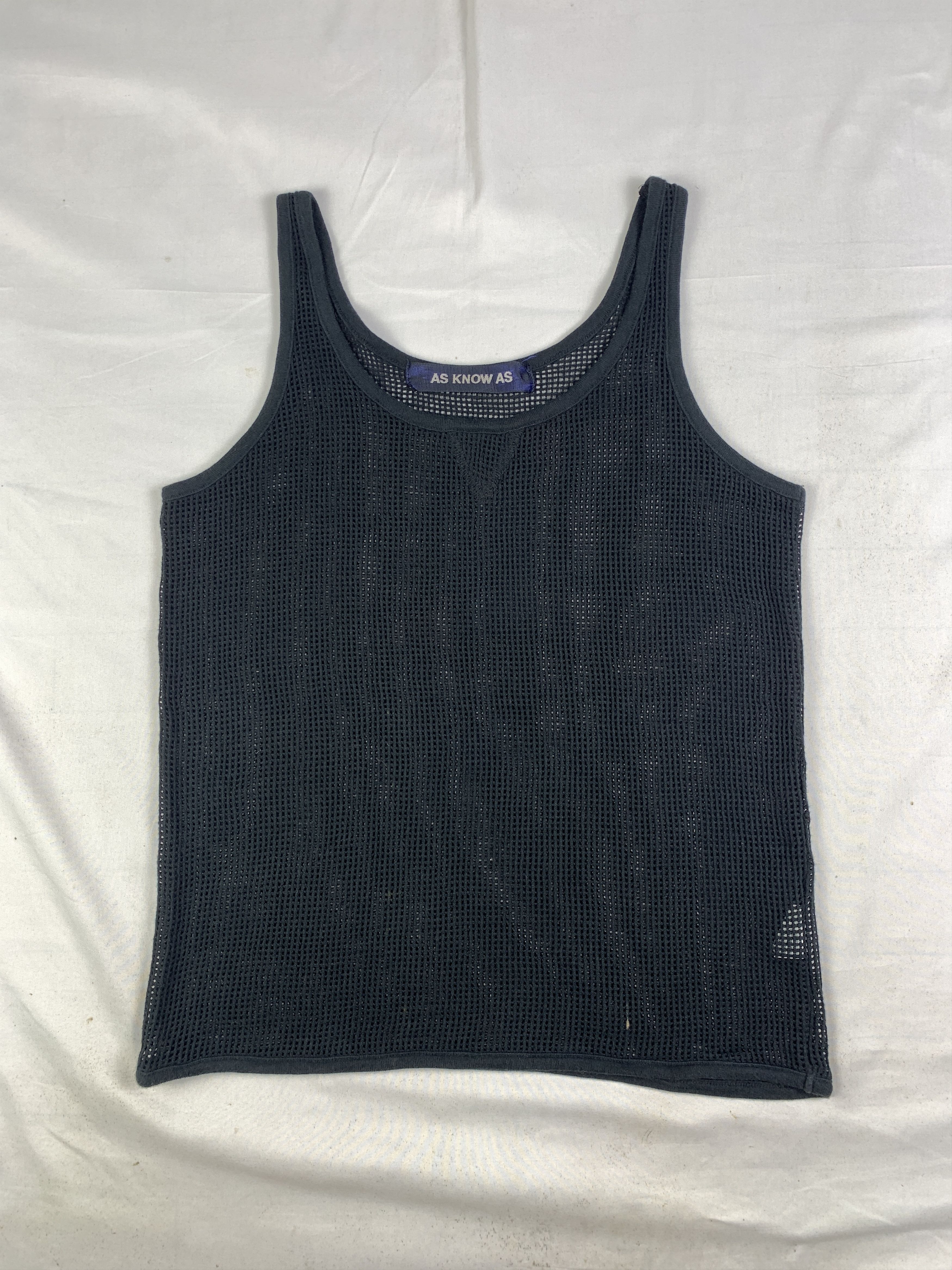 Japanese Brand AS KNOW AS Black Mesh Wire Tanktop (M) Size M / US 6-8 / IT 42-44 - 1 Thumbnail