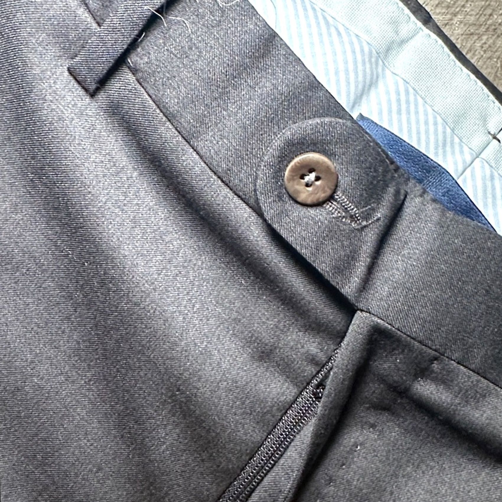 Vintage Ballin Dress Pants Men 35 Wool Charcoal 32in Inseam MS8503 - Made in Italy Four Seasons Super 130s Trouser Size US 35 - 7 Thumbnail