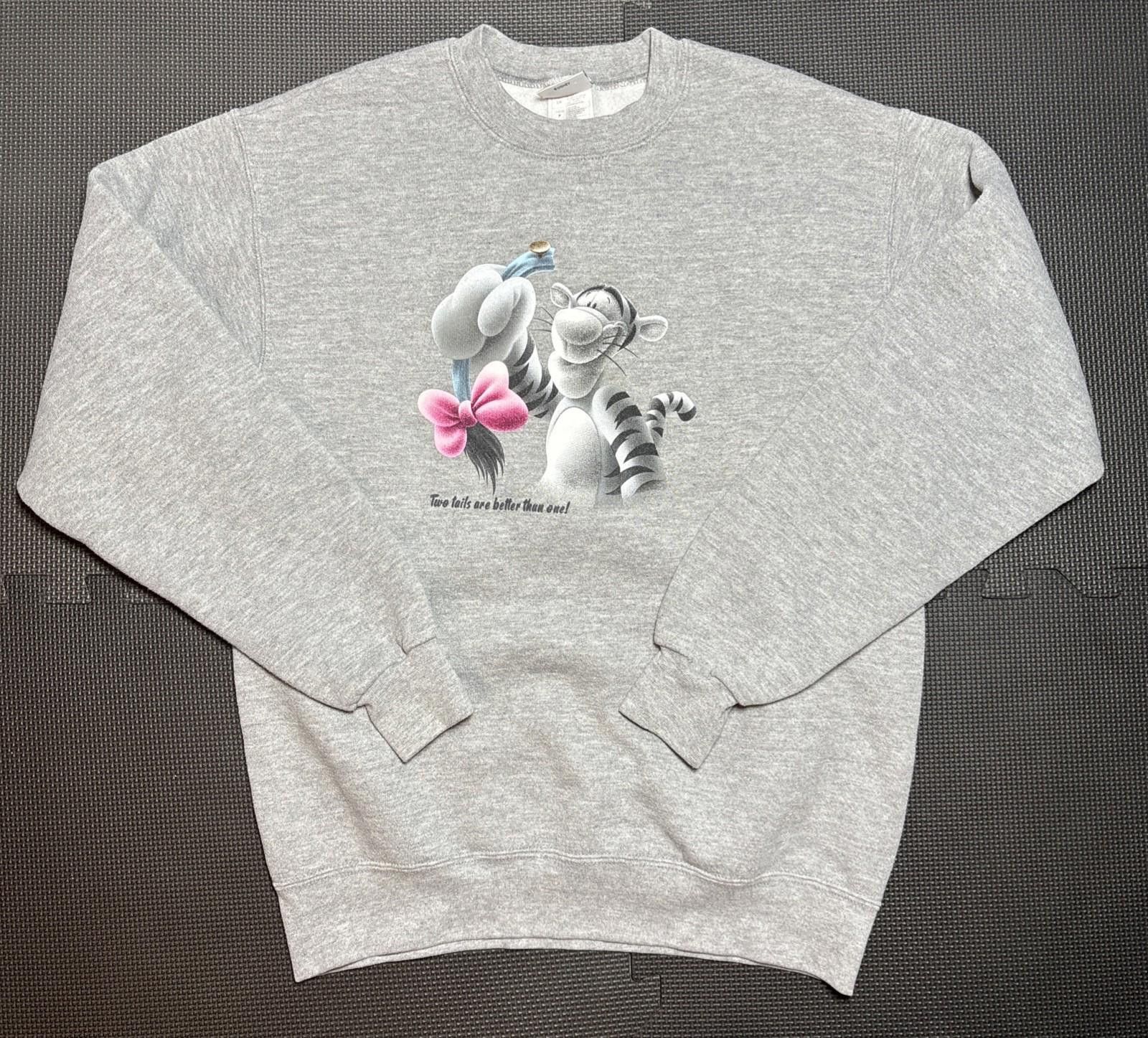 Disney Disneyland Sweatshirt Small Grey Winnie the Pooh Tiger VTG Size S / US 4 / IT 40 - 1 Thumbnail