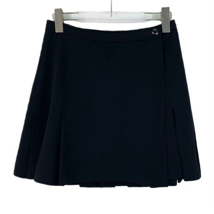 Dior Dior Black Logo Buckle Pleated Short Skirt Size 38" / US 16 / IT 52 - 1 Thumbnail