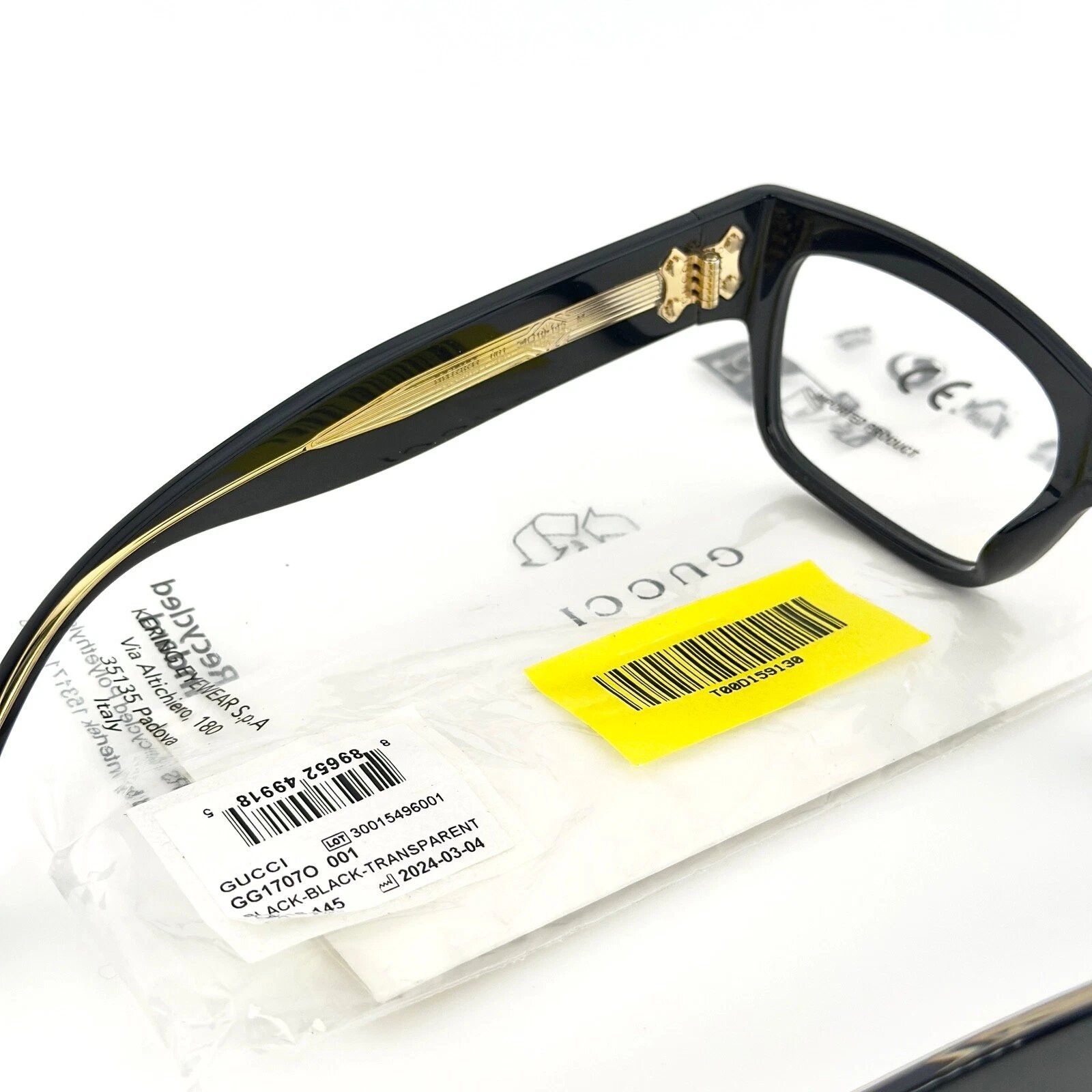 Gucci GUCCI GG1707O 1707 Black Crystal Rectangular Eyeglasses 001 Size ONE SIZE - 6 Thumbnail