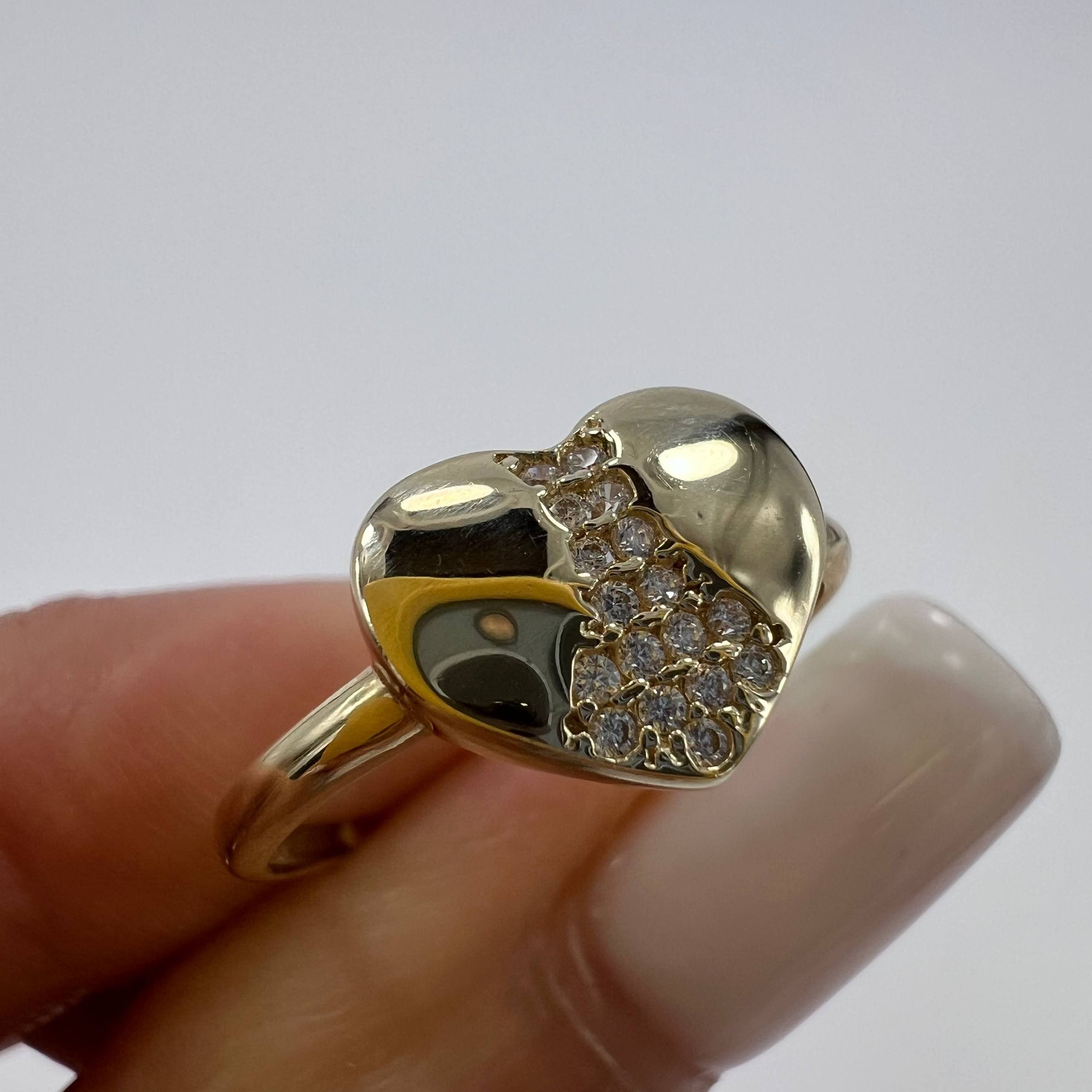 Other New 14K Solid Gold Heart Ring Size 8 – Diamond Accent 2.0g Size ONE SIZE - 3 Thumbnail