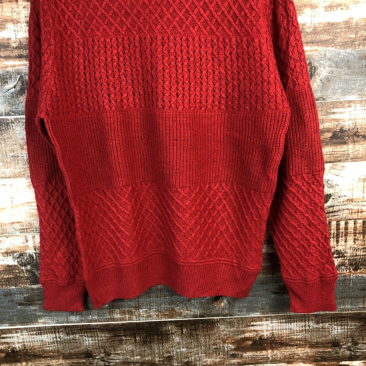 Homespun Knitwear DL Back Number japan Red sweatshirt Knitwear #C509 Size US S / EU 44-46 / 1 - 6 Thumbnail