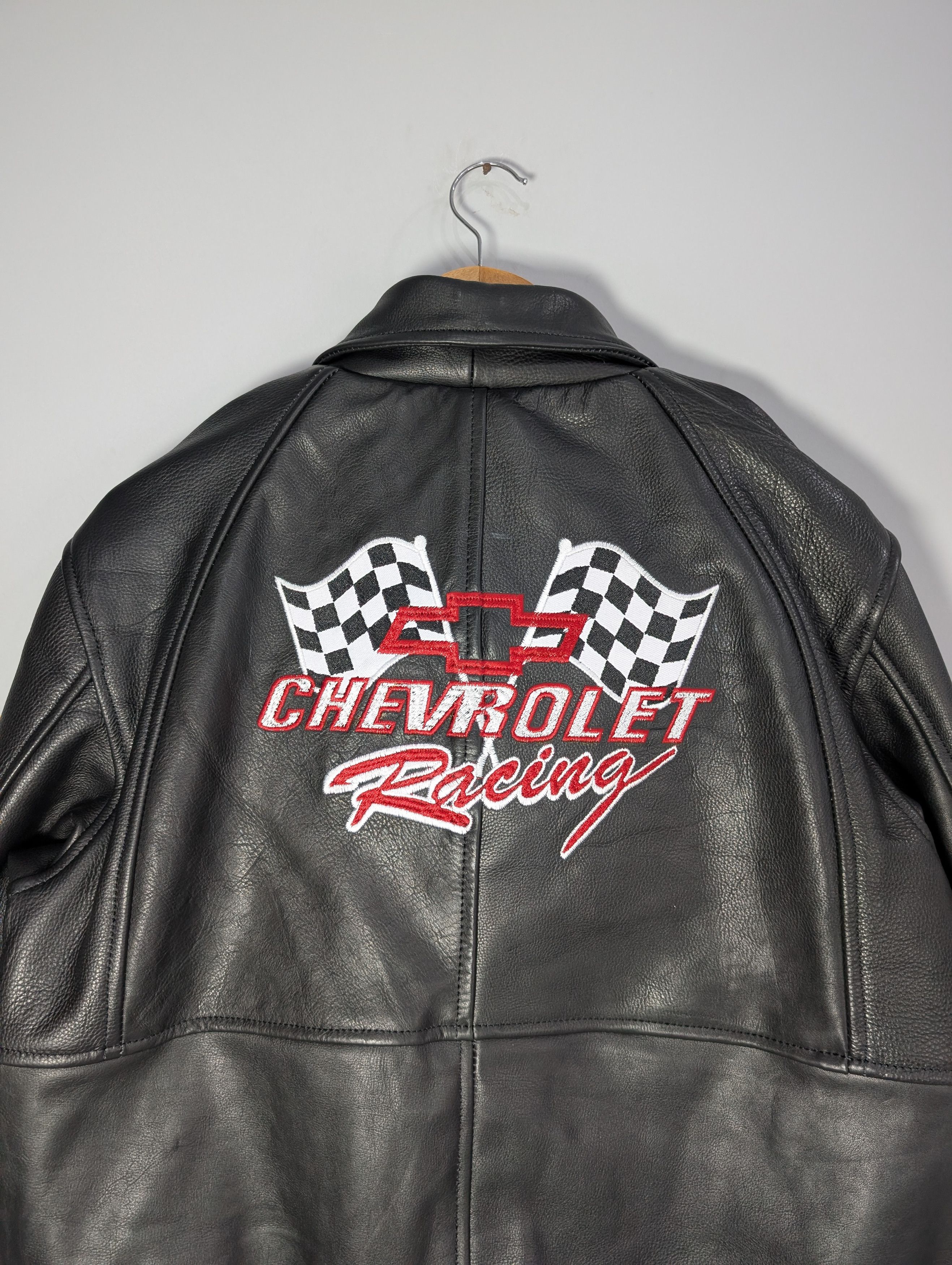 Vintage 🔥Chevrolet🔥 Vintage Racing Leather Jacket Rare 90s Size M / US 6-8 / IT 42-44 - 6 Thumbnail