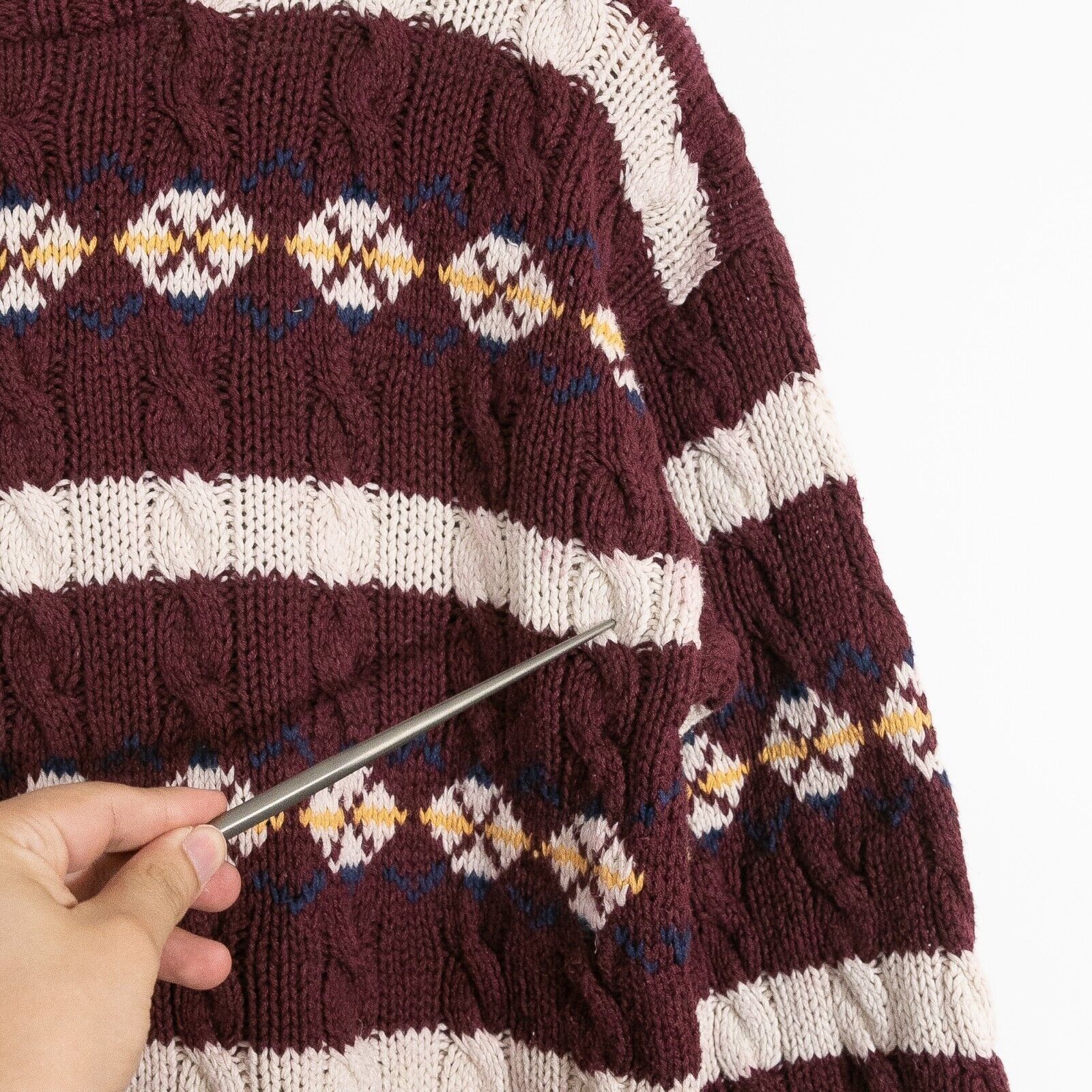 Chaps Ralph Lauren × Vintage Vintage Chaps Ralph Lauren Cotton Knit Sweater M Cable Knit Size US M / EU 48-50 / 2 - 3 Thumbnail