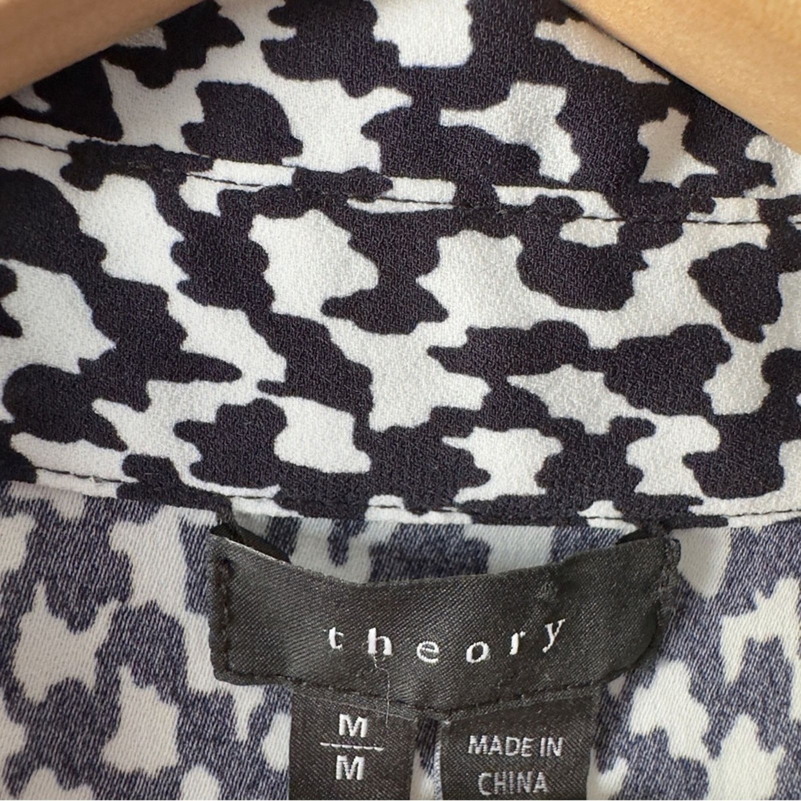 Theory Theory Long Sleeve Button Down Stylish Black and White Top M Size M / US 6-8 / IT 42-44 - 8 Thumbnail