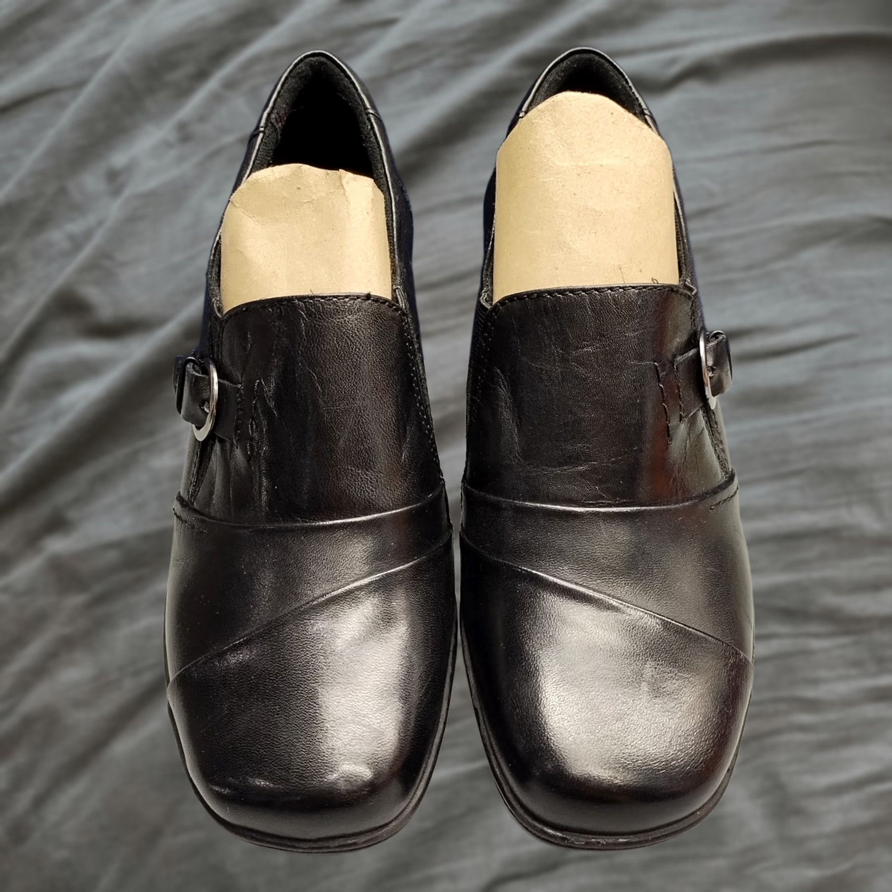 Vintage Earth Origins McLean Bootie Womens Size 7 Black Upper Leather Block Heel Slip On Boots Size US 7 / IT 37 - 1 Thumbnail