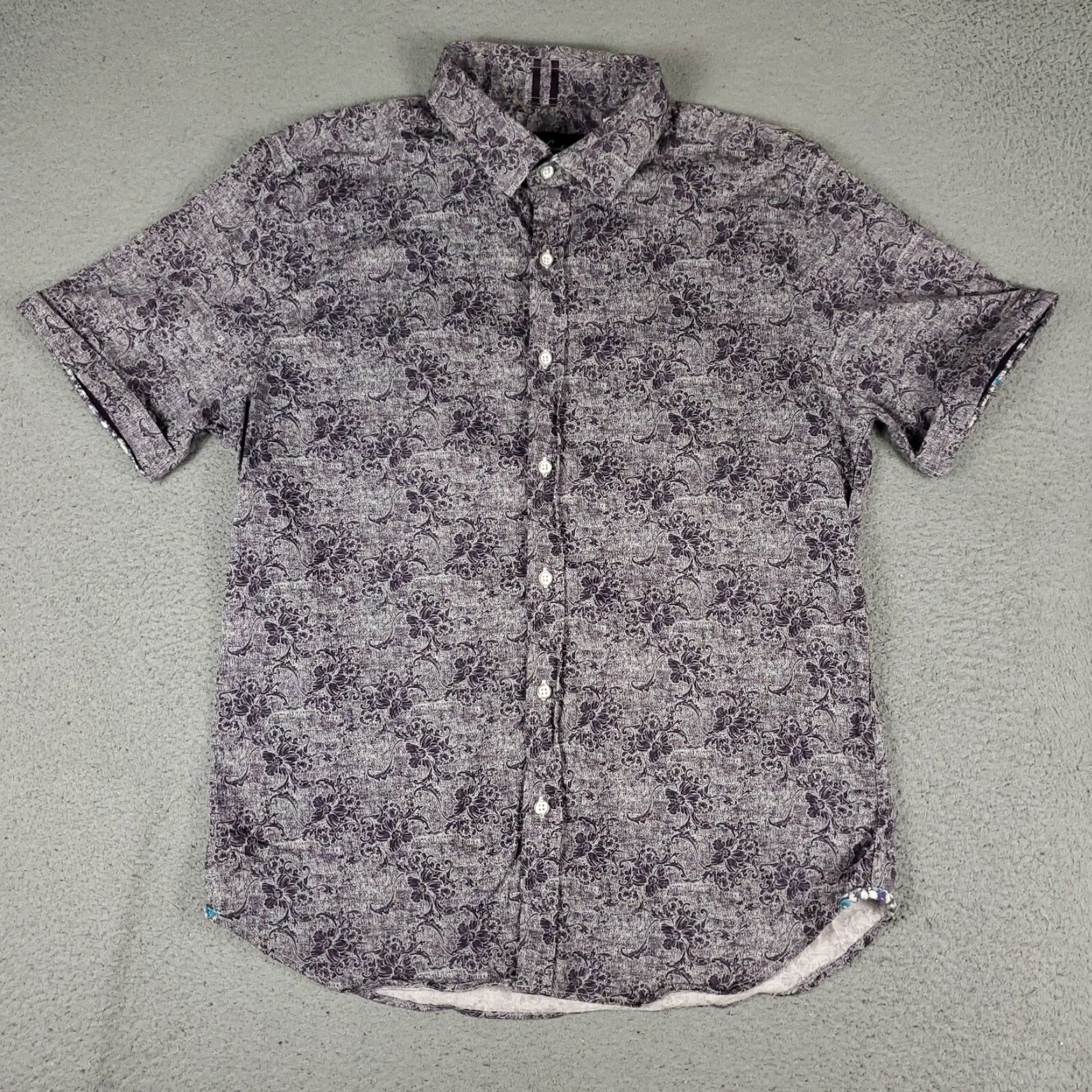 Robert Graham VINTAGE Robert Graham Shirt Mens XL Short Sleeve Button Up Floral Woven Cotton Casual Elegant Size US XL / EU 56 / 4 - 2 Thumbnail