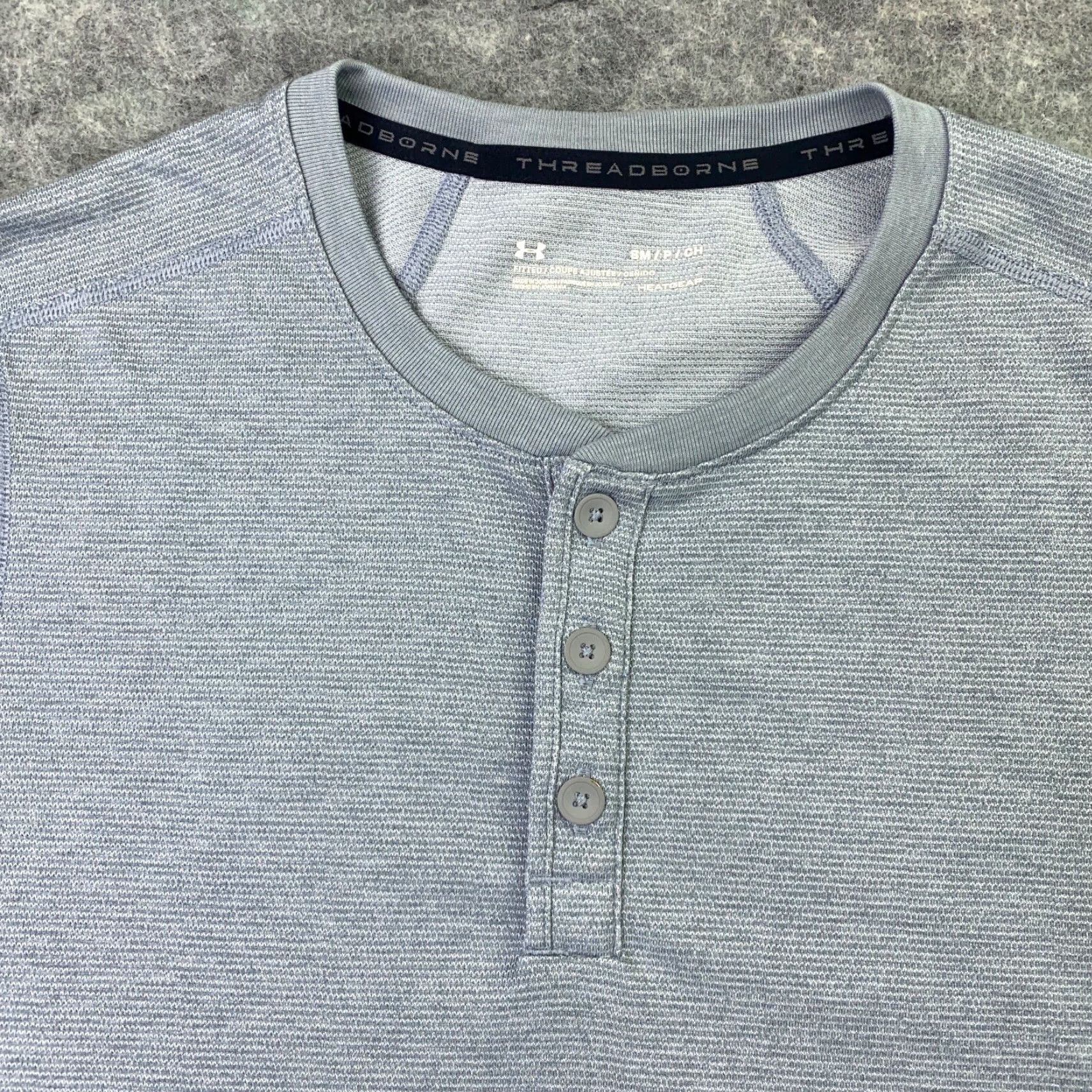 Under Armour Under Armour Shirt Mens Small Grey Threadborne Henley Headgear Long Sleeves Size US S / EU 44-46 / 1 - 3 Thumbnail