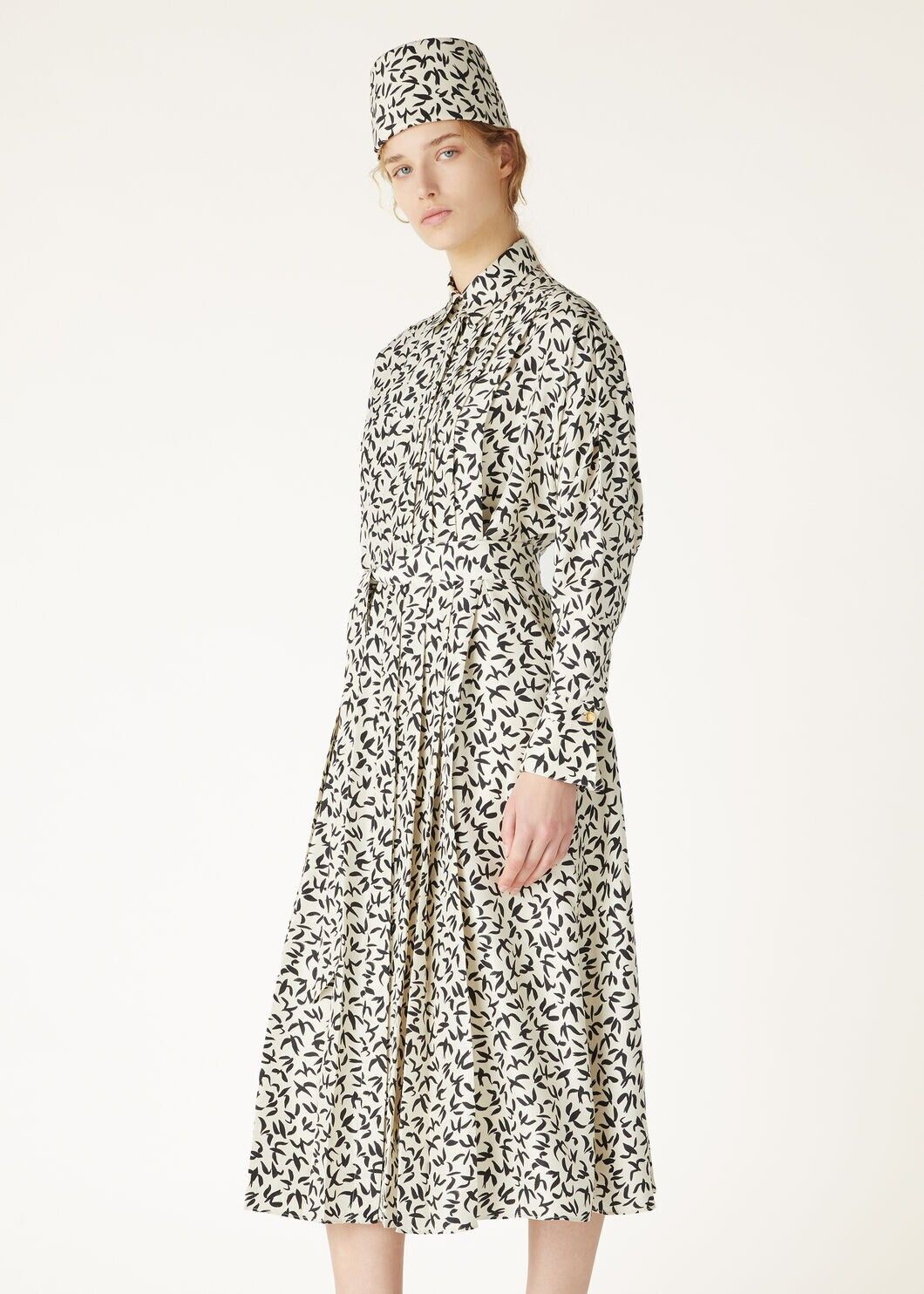 Loro Piana o1srvl11e0825 FAO7022 Lorely Midi Dress in White/Black Size S / US 4 / IT 40 - 4 Thumbnail