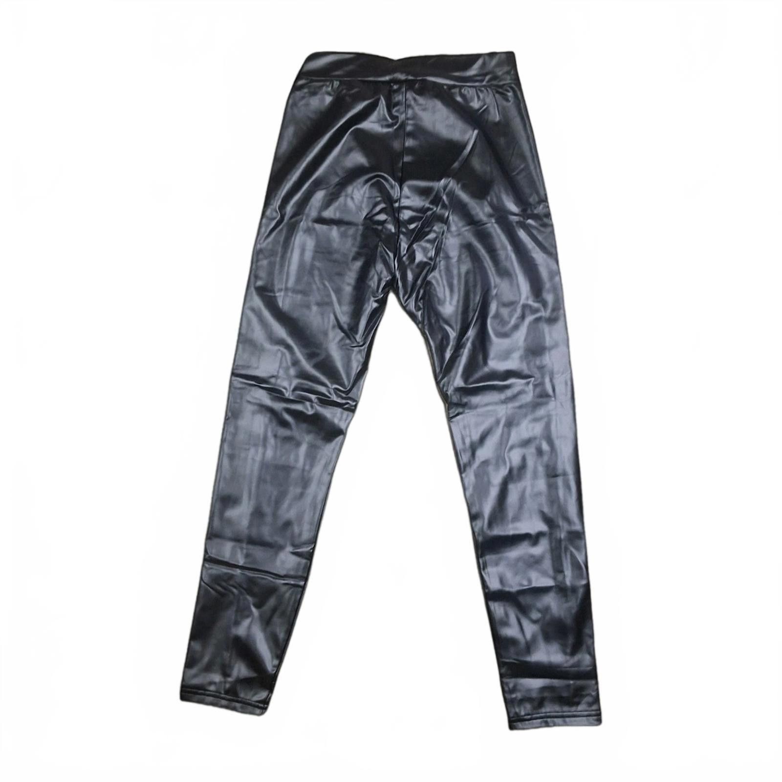 Express Faux Leather Skinny Pants Women’s Med Black Stretch Jeans Size 32" / US 10 / IT 46 - 2 Thumbnail