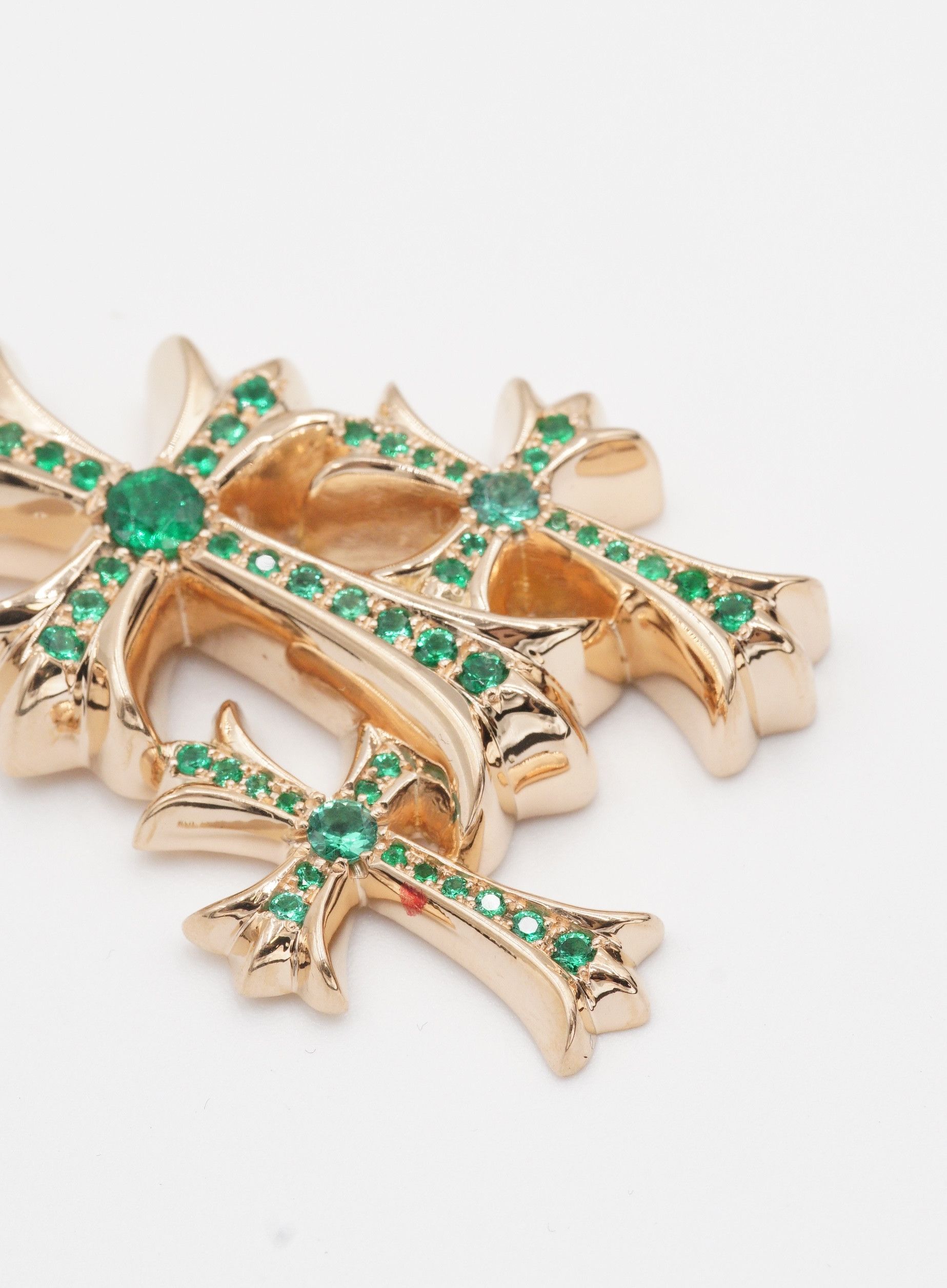 Chrome Hearts Chrome Hearts 22k Emerald Triple Cross Pendant Size ONE SIZE - 6 Thumbnail