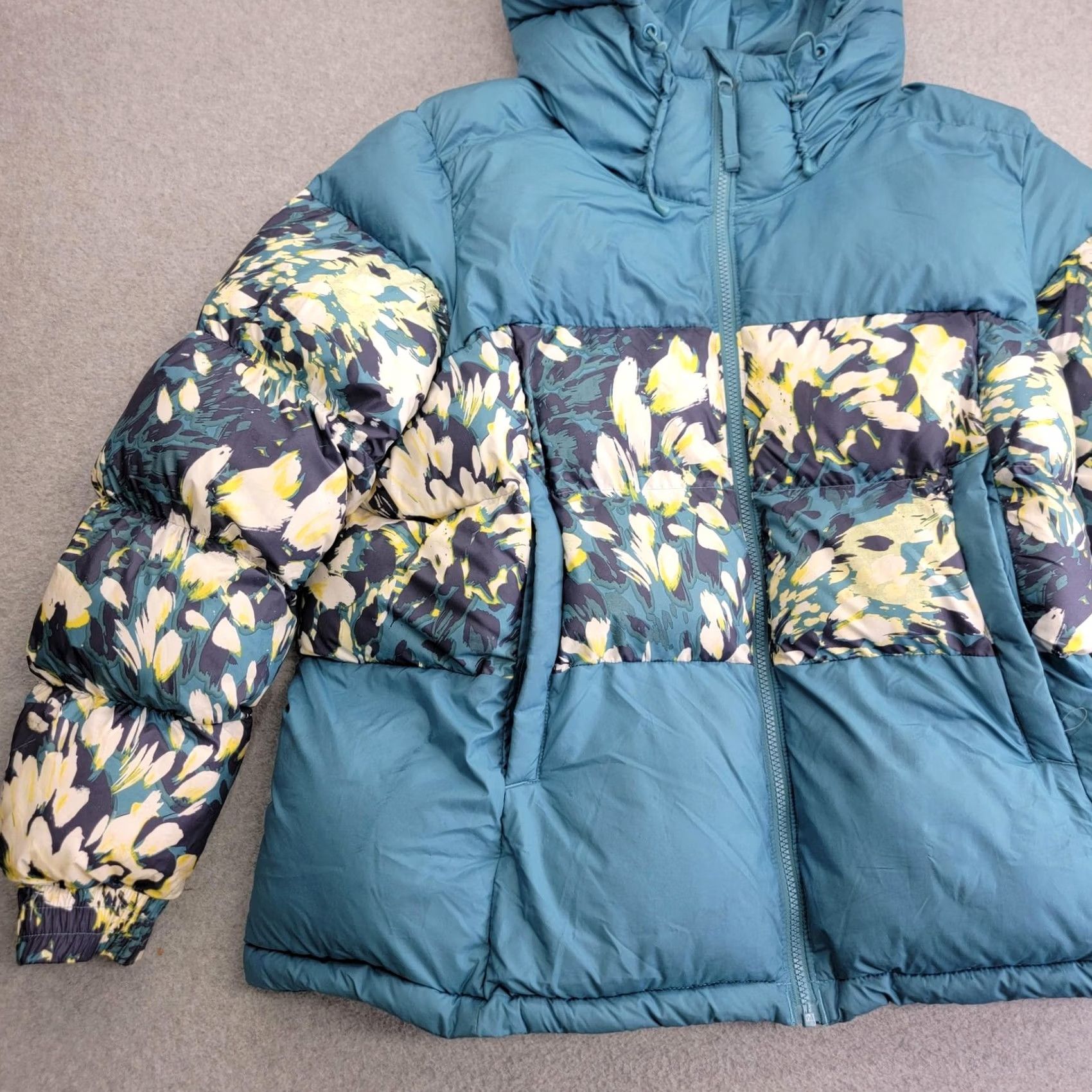 Vintage VINTAGE: No (not vintage) Columbia Jacket Womens XL Teal Blue Hooded Puffer Insulated Floral Winter Coat Size XL / US 12-14 / IT 48-50 - 2 Thumbnail