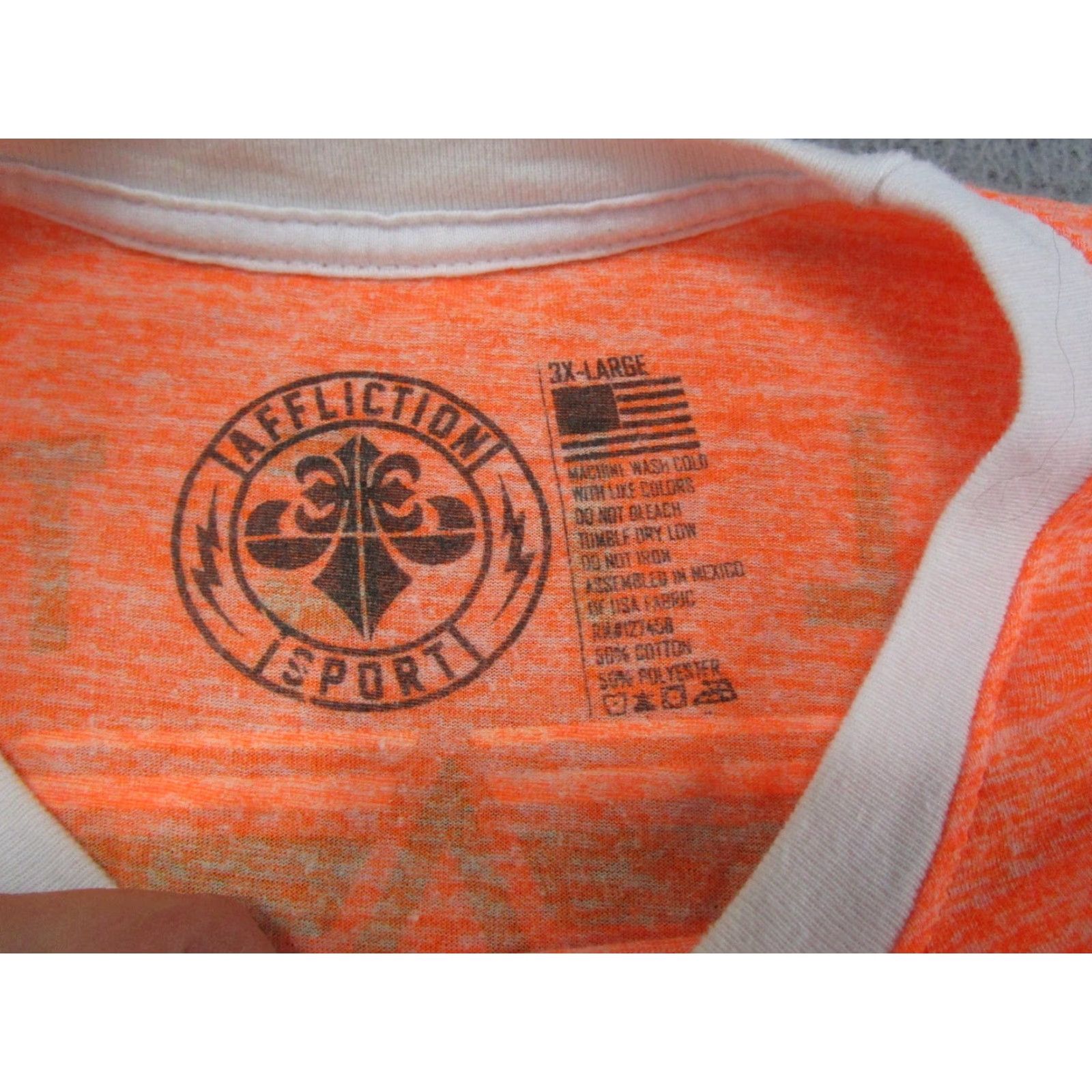 Affliction Affliction T-Shirt Sports Division Double Sided Spell Out Mens Size 3XL Orange Size US XXL / EU 58 / 5 - 3 Thumbnail
