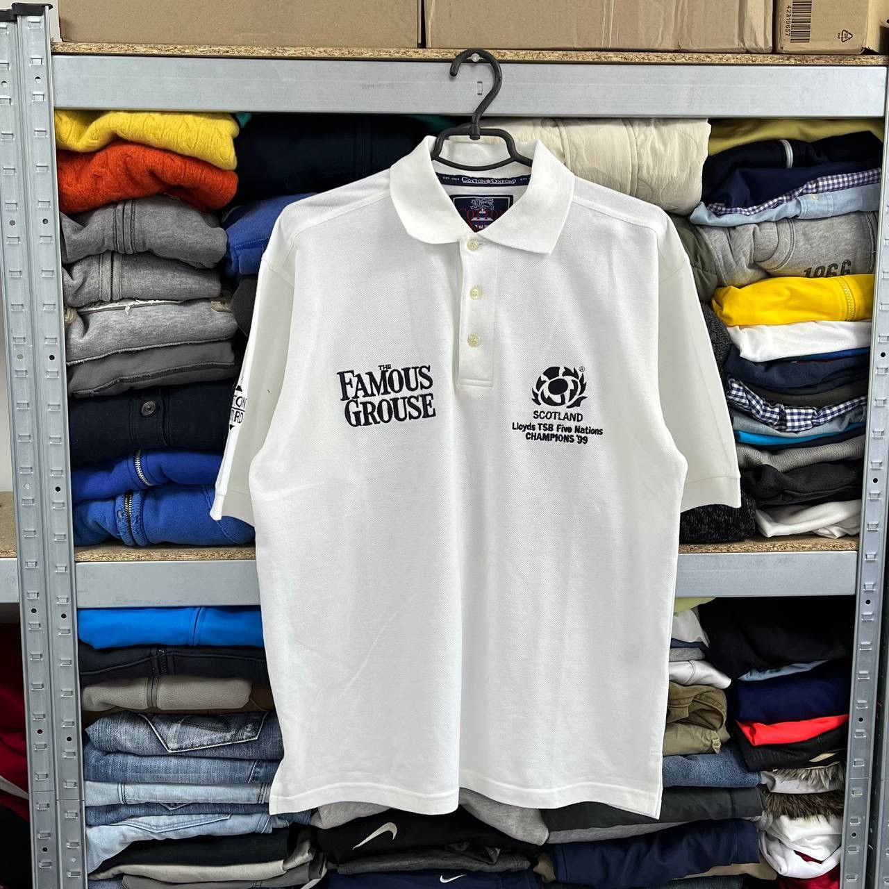 Vintage VTG 1998/199 White T-Shirt Scotland Rugby Union 5 Old Retro Size US M / EU 48-50 / 2 - 1 Thumbnail