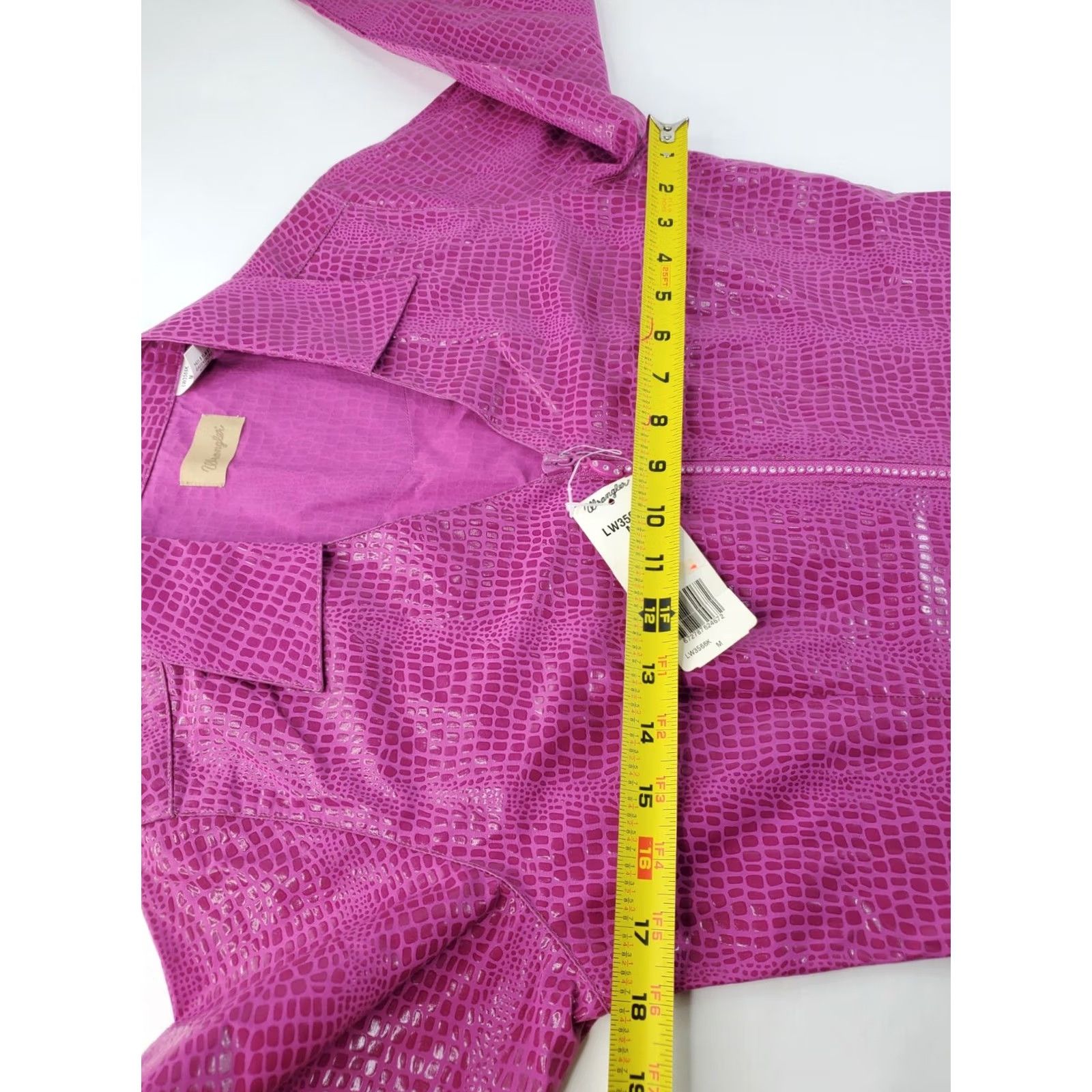 Wrangler VINTAGE Wrangler Jacket Womens Pink Snake Print, Faux Reptile Pattern, LW3566K, Jewelled Zipper, M Size M / US 6-8 / IT 42-44 - 7 Thumbnail