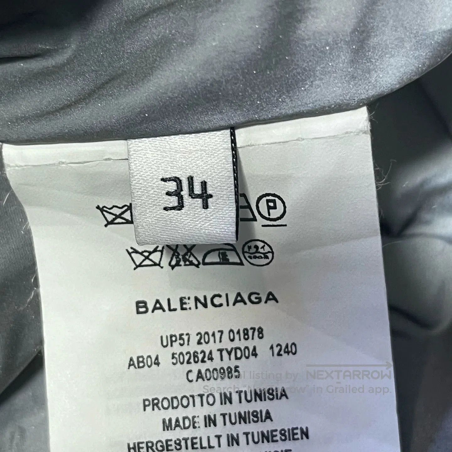 Balenciaga Balenciaga Silver Gray Logo Down Jacket. Size US XS / EU 42 / 0 - 5 Thumbnail