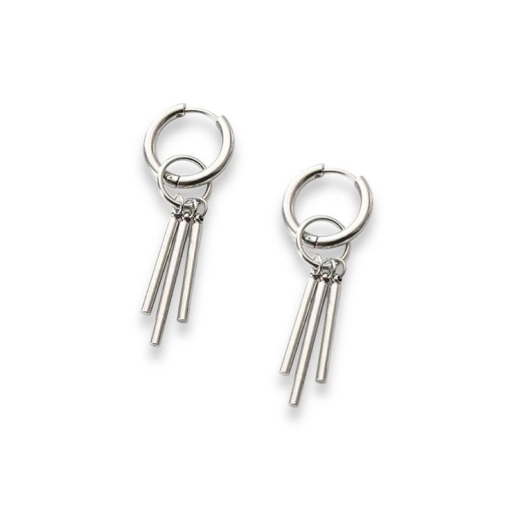 Other Metal Bar Dangle Drop Earrings for Men Women Hip Hop Style Size ONE SIZE - 1 Thumbnail