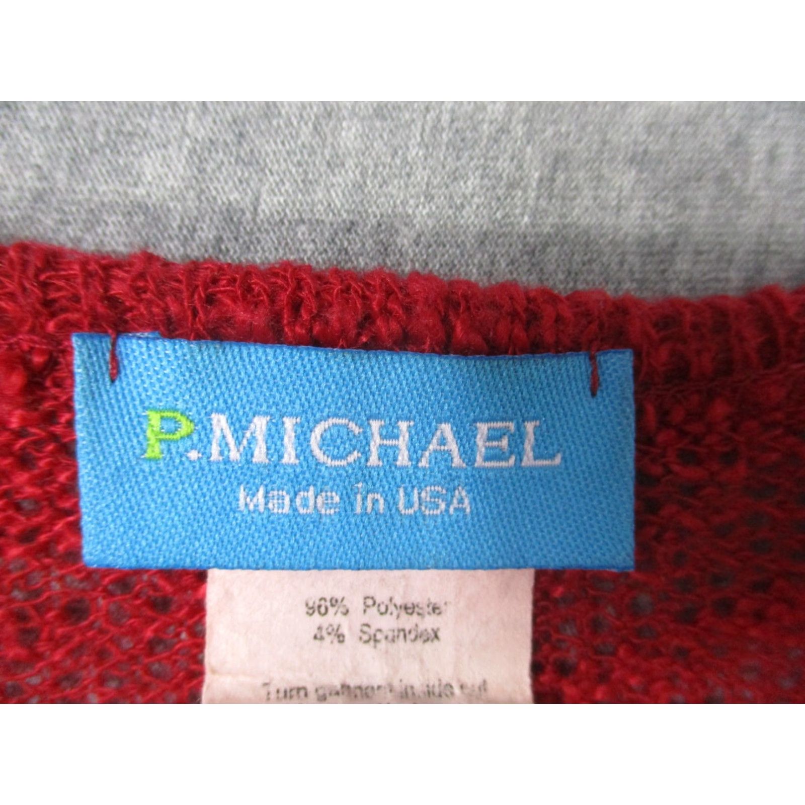 Vintage P. Michael Shirt Womens Large Red Tunic Elephant Print 3/4 Sleeve V Neck USA Size L / US 10 / IT 46 - 3 Thumbnail