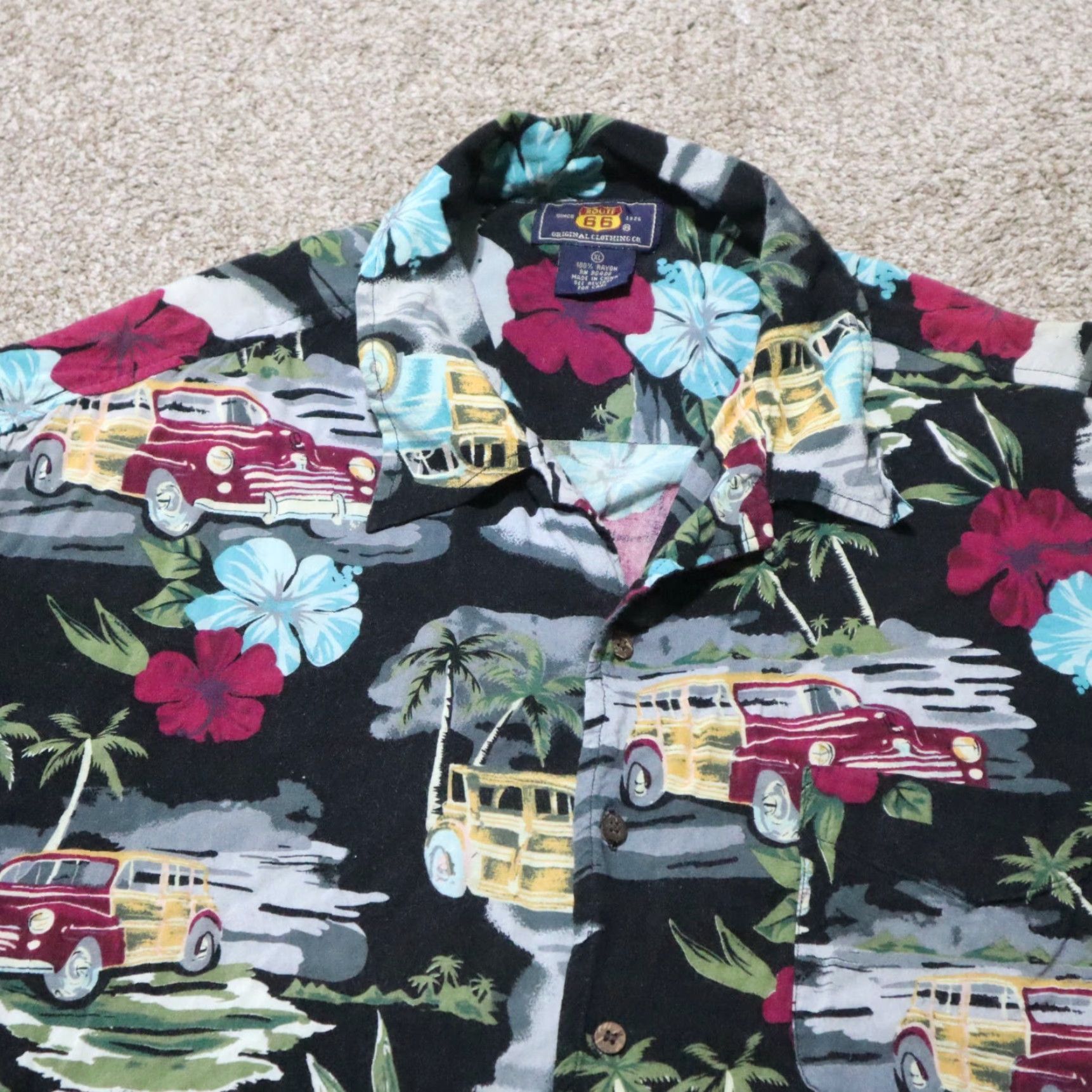 Route 66 Route 66 Shirt Men XL Hawaiian Floral Multicolor Button-Up Short Sleeve Size US XL / EU 56 / 4 - 2 Thumbnail