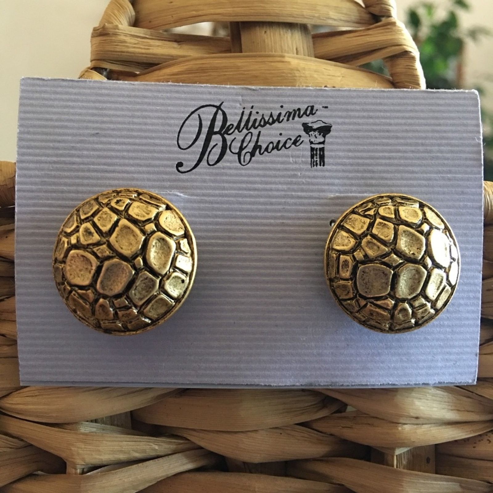 Jewelry Vintage Bellissima Choice gold tone button earring Size ONE SIZE - 1 Thumbnail