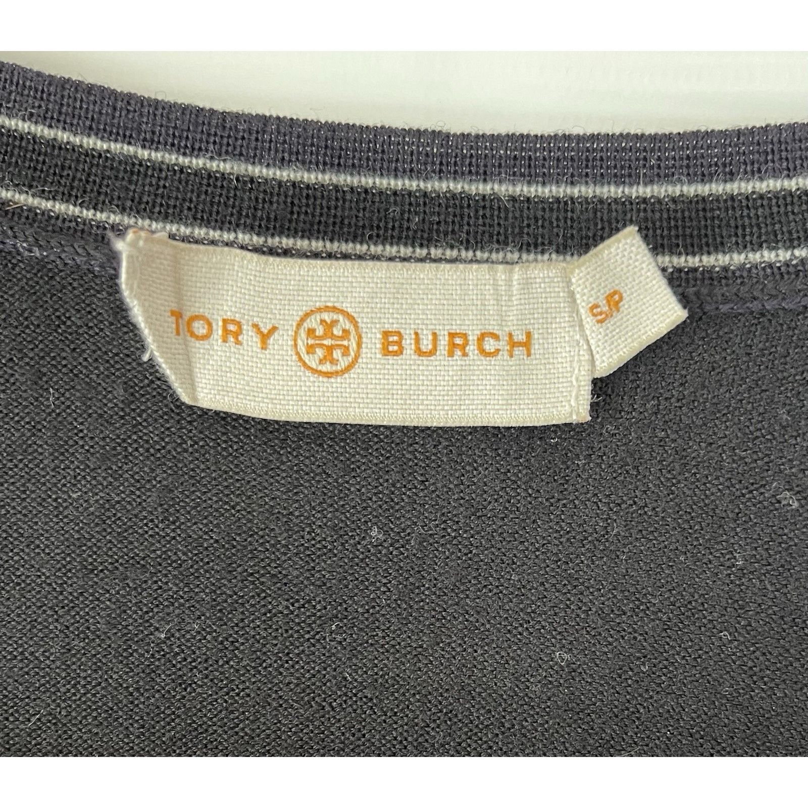 Tory Burch Tory Burch Madeline 100% Merino Wool V-Neck Black Cardigan S Size S / US 4 / IT 40 - 5 Thumbnail