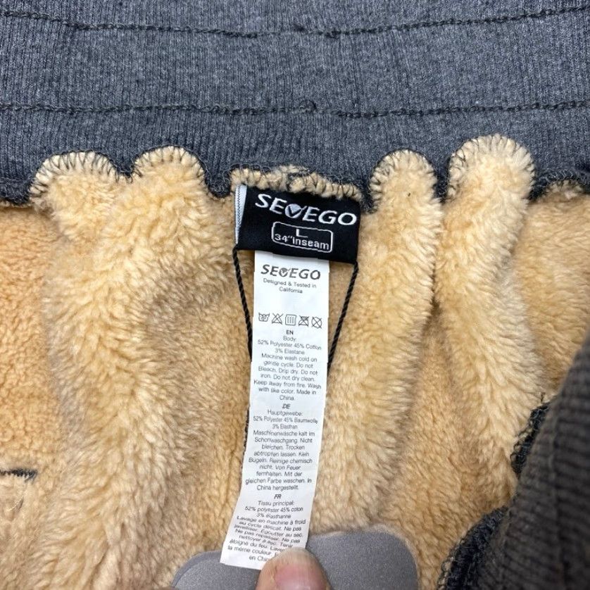 Vintage VINTAGE not - ignore; Original is not vintage. Title: Sevego Sherpa Lined Sweat Pants Mens Large Gray Pockets Drawstring WARM 8488 NWT Size US 33 - 4 Thumbnail