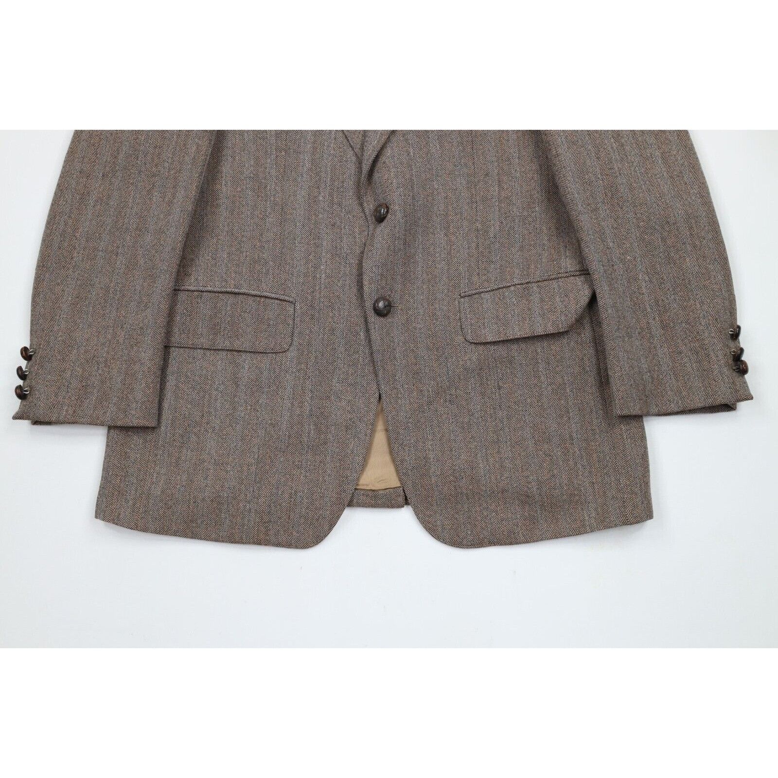 Vintage Vintage 70s 2 Piece Wool Wedding Suit Bell Bottoms Size 40R - 4 Thumbnail