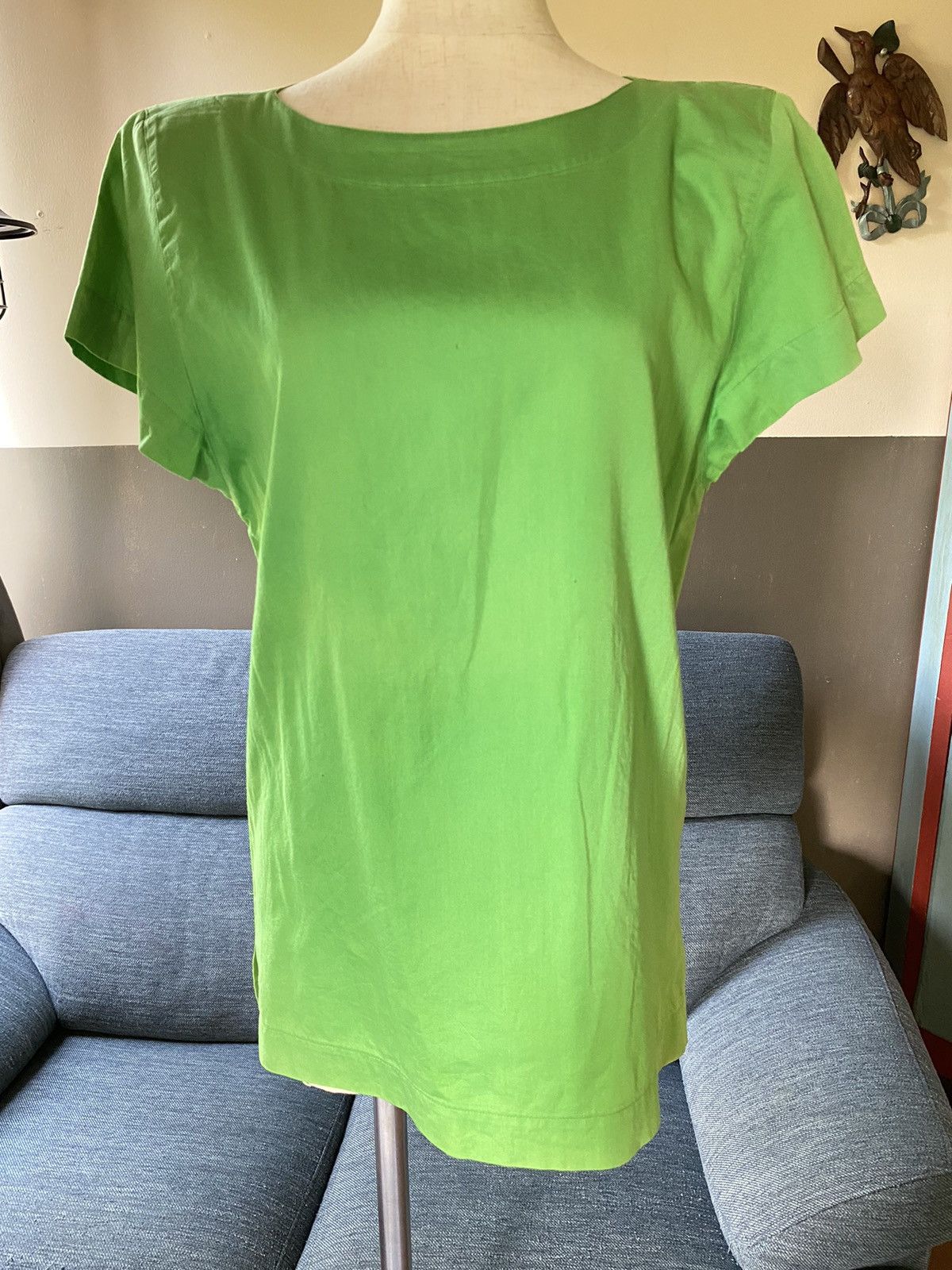 Yves Saint Laurent YVES SAINT LAURENT YSL Bright Green Satin Blouse Size S / US 4 / IT 40 - 1 Thumbnail