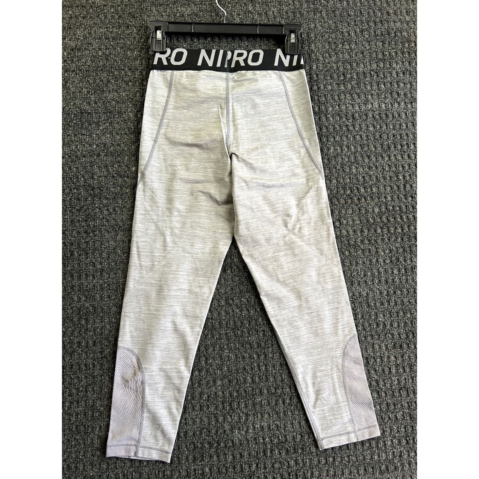 Nike Nike Pro Womens Legging Mid-Rise Gray M Spellout Waist Band AO9970-063 Size 32" / US 10 / IT 46 - 2 Thumbnail