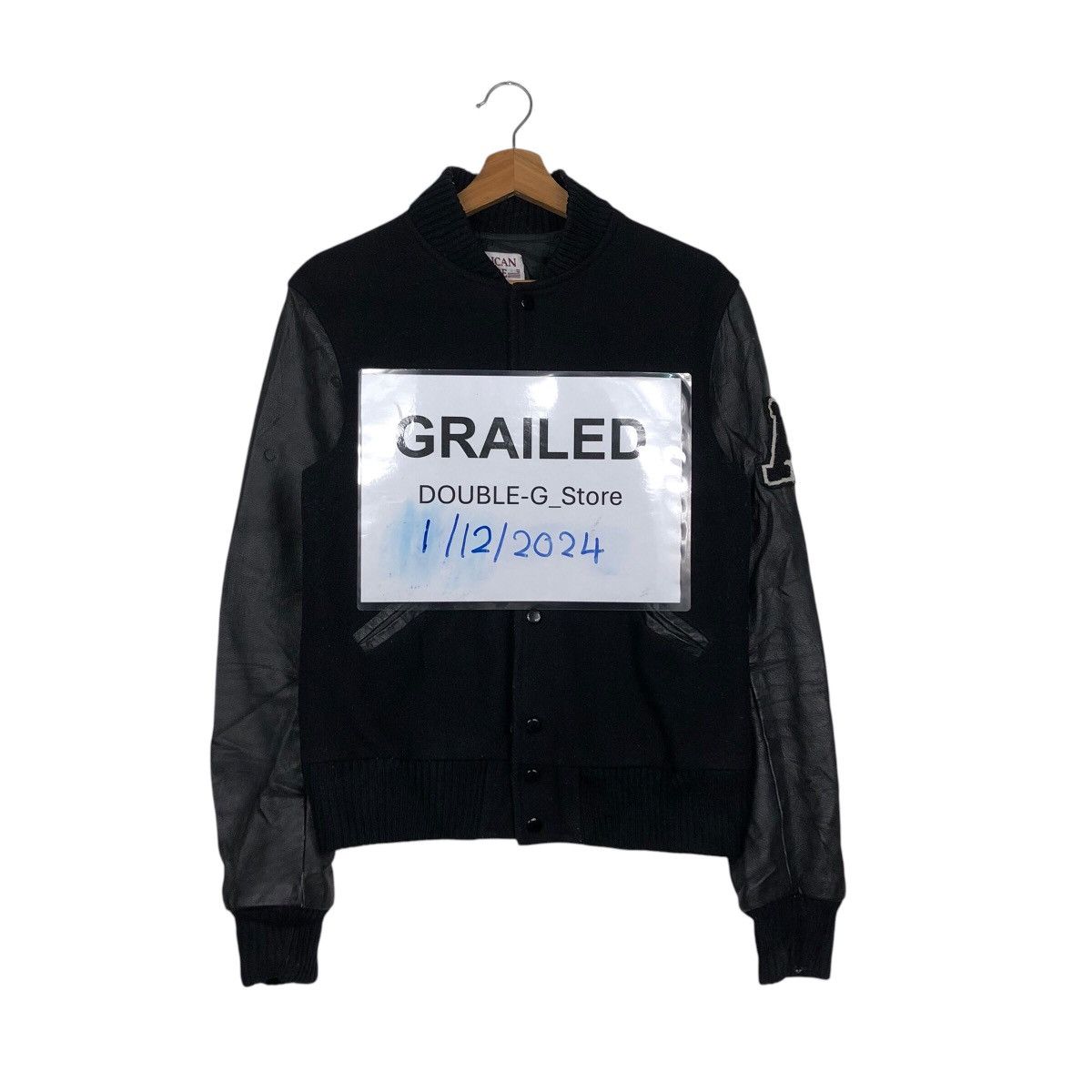 Japanese Brand 📌Iconic Black Vtg Varsity Leather Jacket American College Size US XS / EU 42 / 0 - 1 Thumbnail