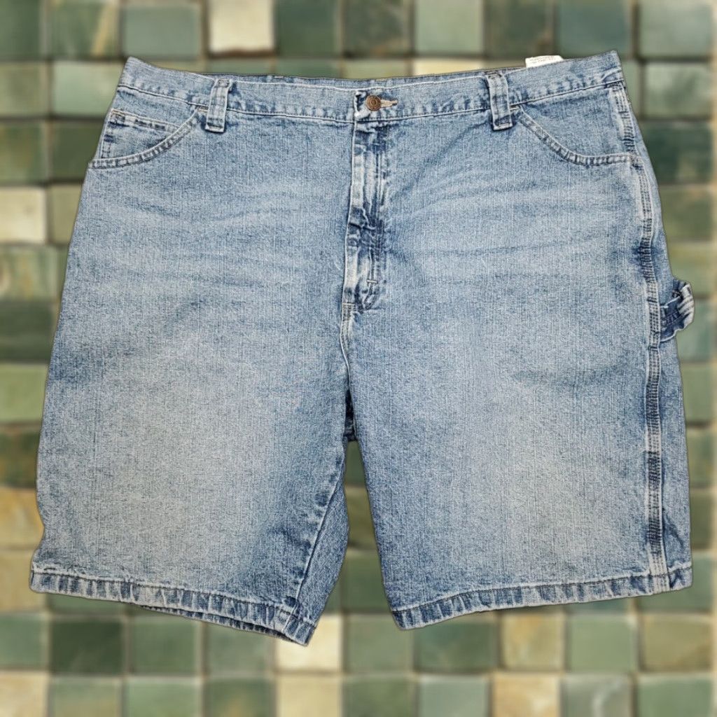 Wrangler Wrangler Shorts Men 42 Blue Denim Carpenter Loops Cargo Pocket Cotton Retro Y2K Denim Casual Mens Size US 42 / EU 58 - 1 Thumbnail