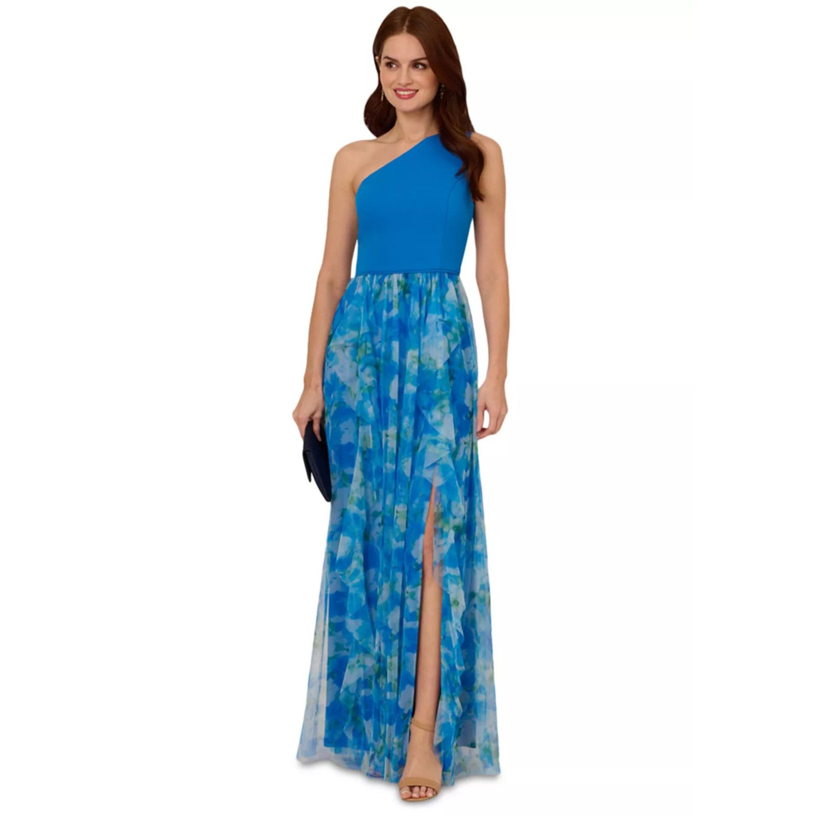 Adrianna Papell Adrianna Papell Women's Sweetpea Mixed-Media Gown, Size 12 Size XL / US 12-14 / IT 48-50 - 1 Thumbnail