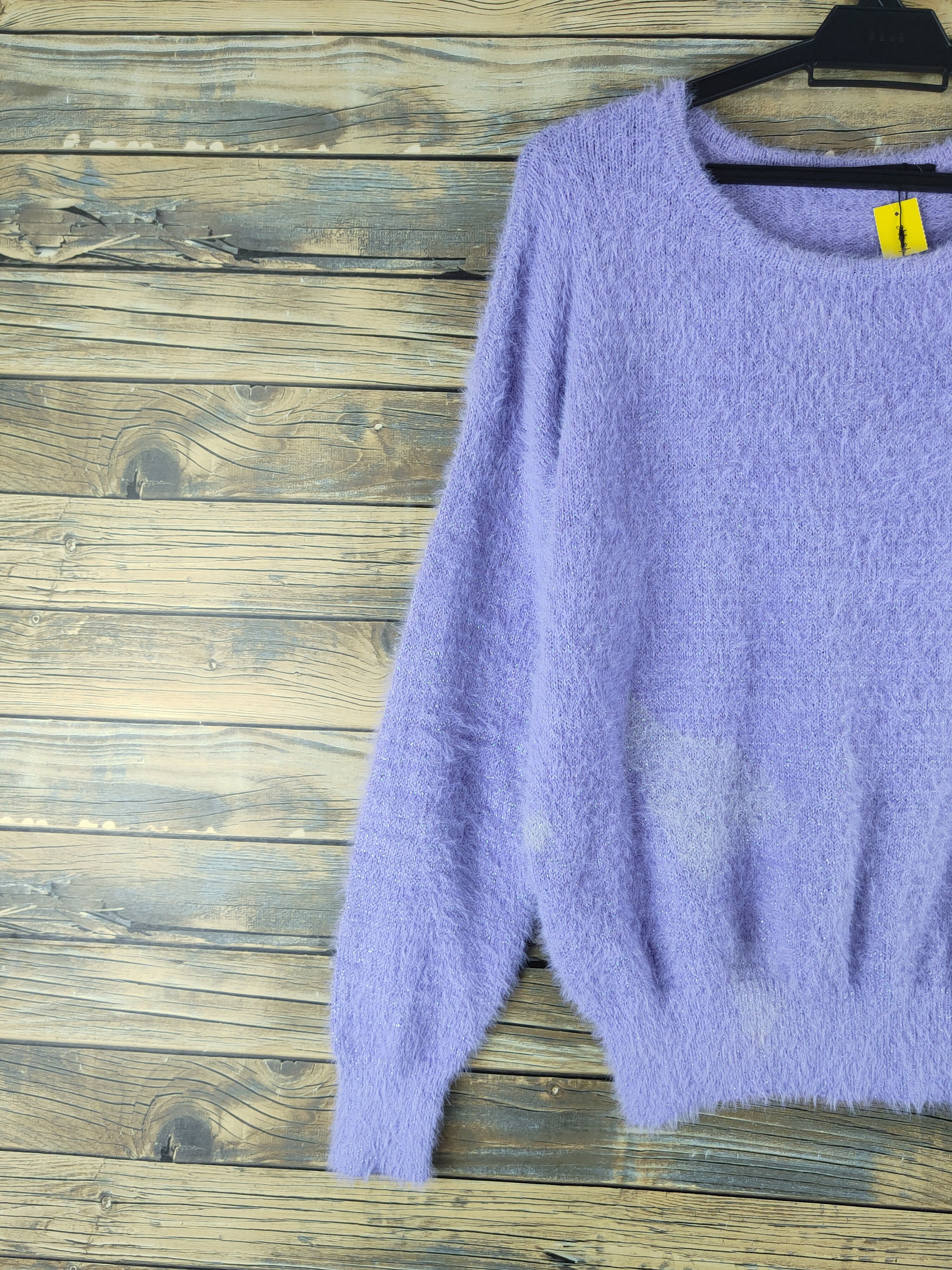 Japanese Brand DL Yecca Vecca Light Purple Fur Mohair Knitwear #46-443 Size M / US 6-8 / IT 42-44 - 3 Thumbnail