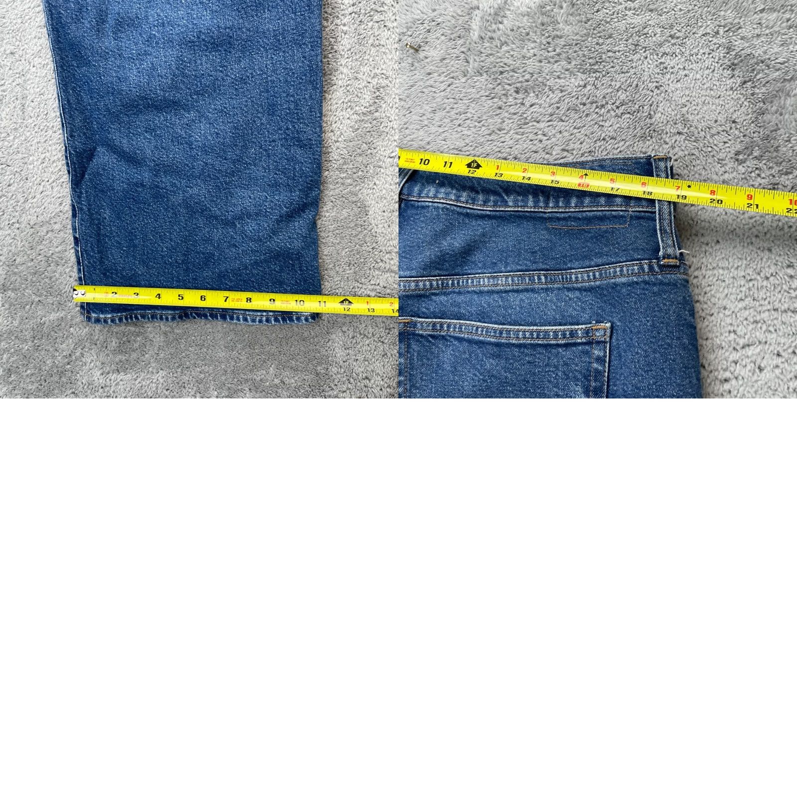J.Crew J.CREW Jeans Slim Wide-Leg 33 Blue Denim Cotton Spandex High Rise 5-Pocket Button Zipper Logo Womens Jeans Size 24" / US 00 / IT 34 - 8 Thumbnail
