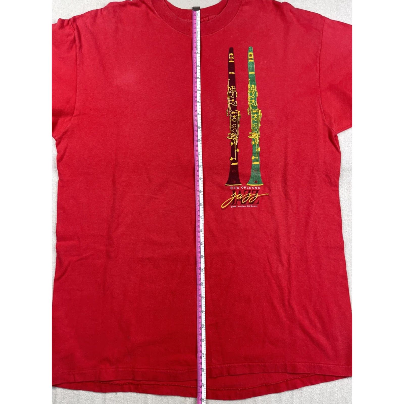 Hanes VINTAGE Hanes T-Shirt Jazz Festival 80s New Orleans Red Crew Neck Short Sleeve Double-Sided L Men Adult Official Logo 1987 USA Mens Size US L / EU 52-54 / 3 - 6 Thumbnail