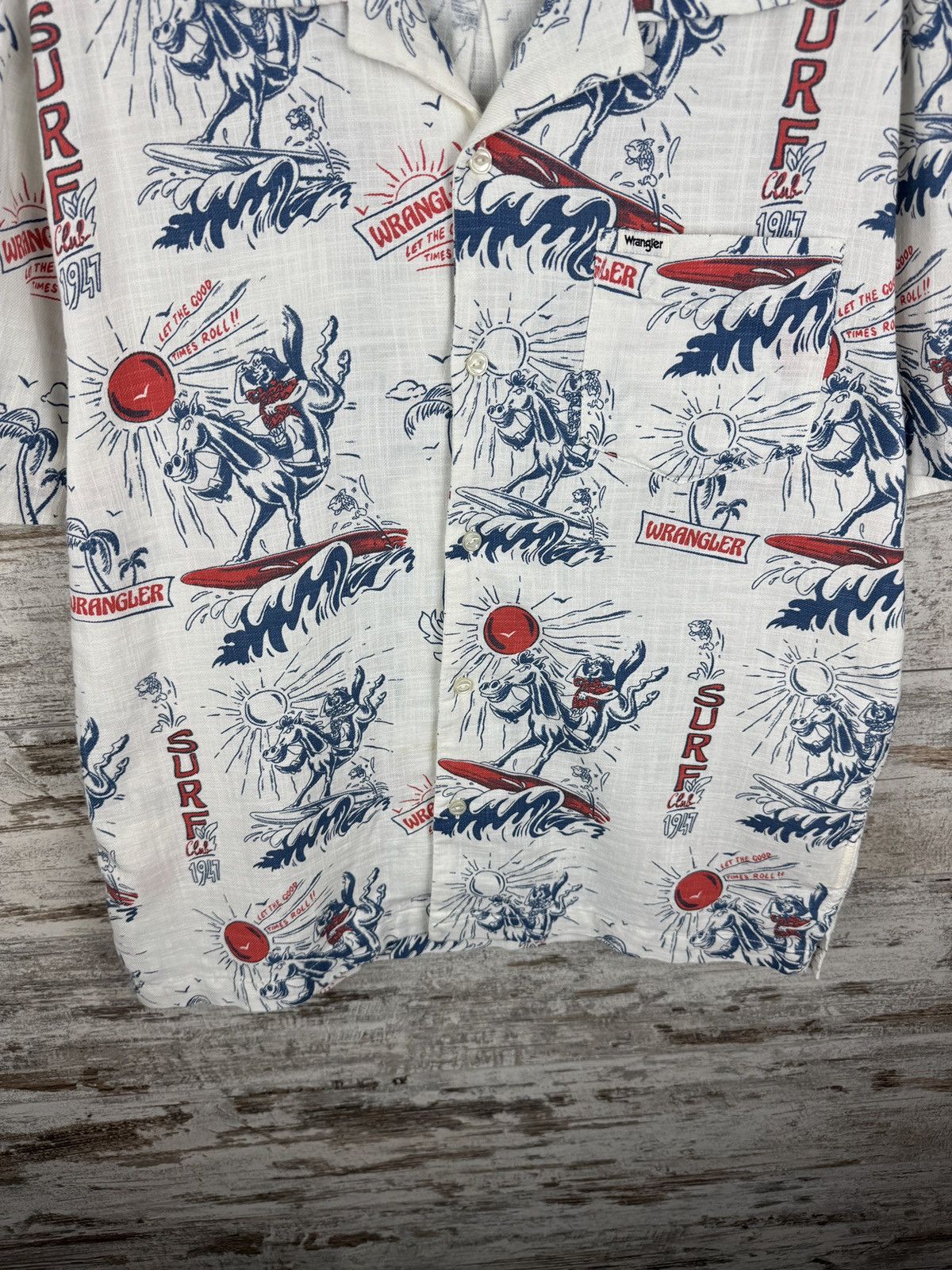 Wrangler Mens Vintage Wrangler Hawaiian shirts crazy monogram tee Size US S / EU 44-46 / 1 - 4 Thumbnail