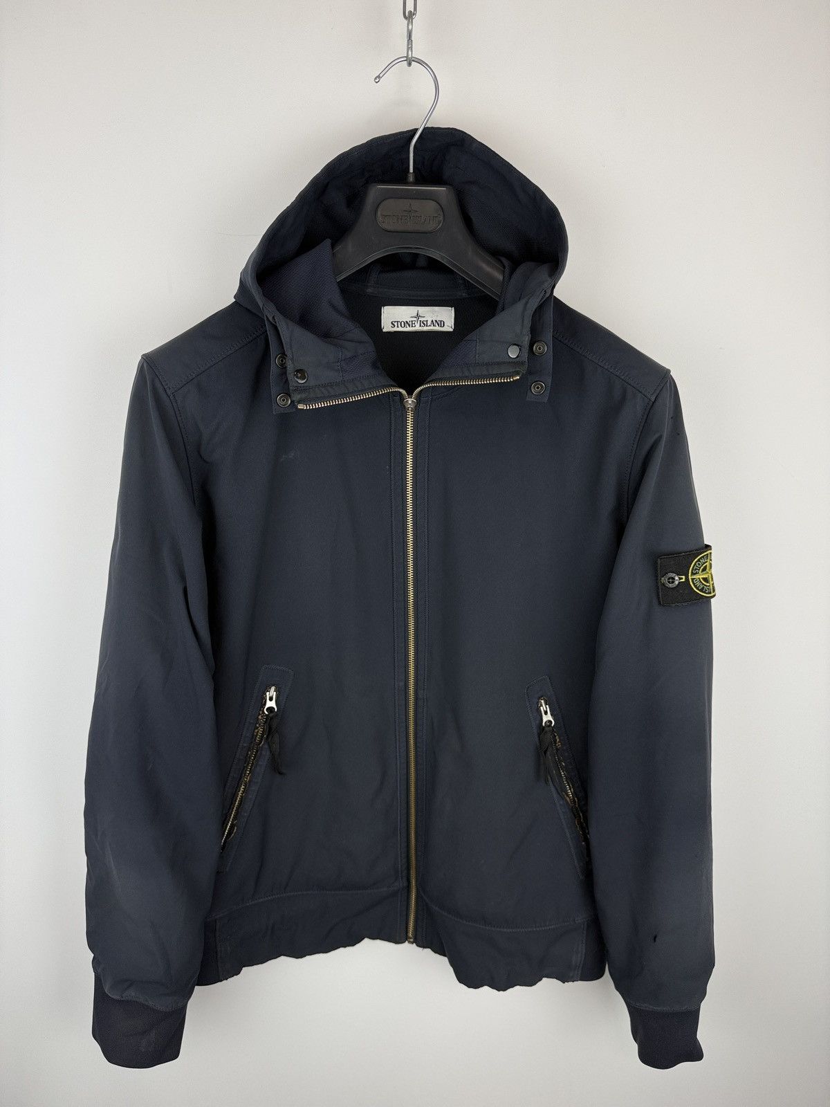 Stone Island Navy Blue Stone Island Light Soft Shell-R Jacket Size US L / EU 52-54 / 3 - 1 Thumbnail