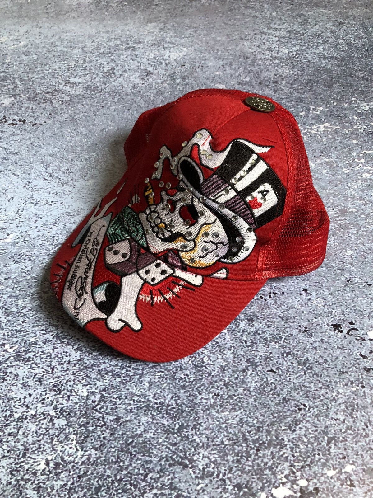 Ed Hardy Vintage Y2K Ed Hardy by Cristian Audigier x3 Big Logo Cap Size ONE SIZE - 8 Thumbnail