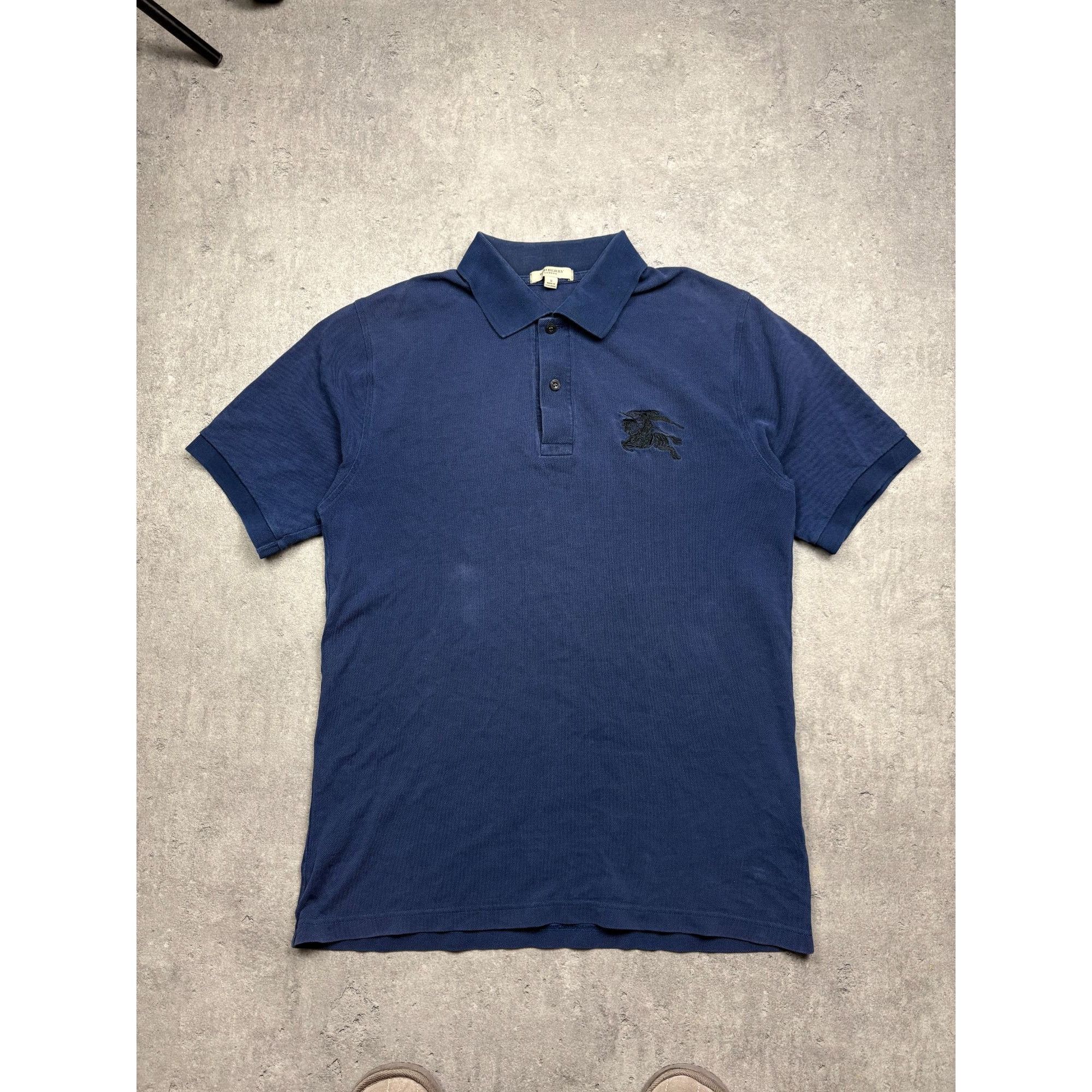 Burberry Burberry London Navy Blue Polo Shirt With Embroidered Knight Size US S / EU 44-46 / 1 - 1 Thumbnail