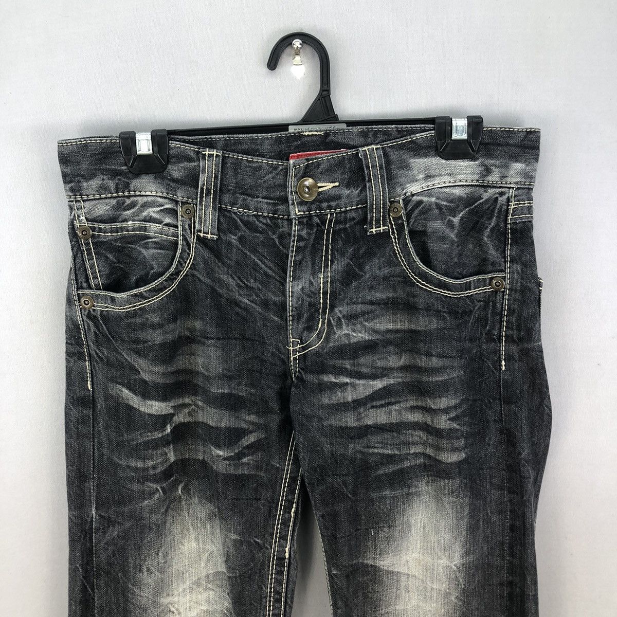 Japanese Brand Vintage 2000s Avail Crinkle Effect Dark Wash Denim -Tapered Size US 31 - 4 Thumbnail