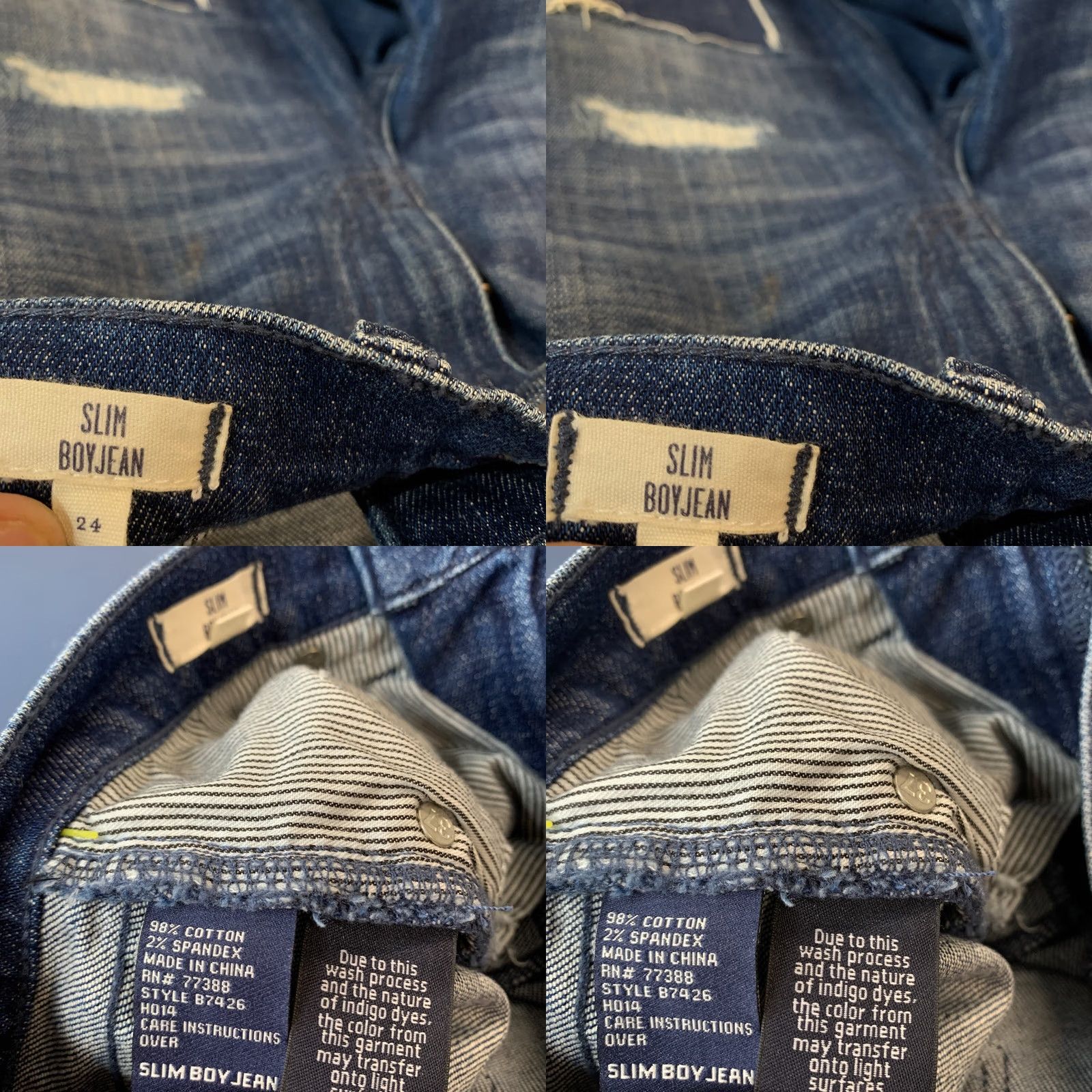 Madewell Madewell Jeans Womens 24 Blue Denim Size fits 28X29 Distressed Slim Boy Size 28" / US 6 / IT 42 - 10 Thumbnail