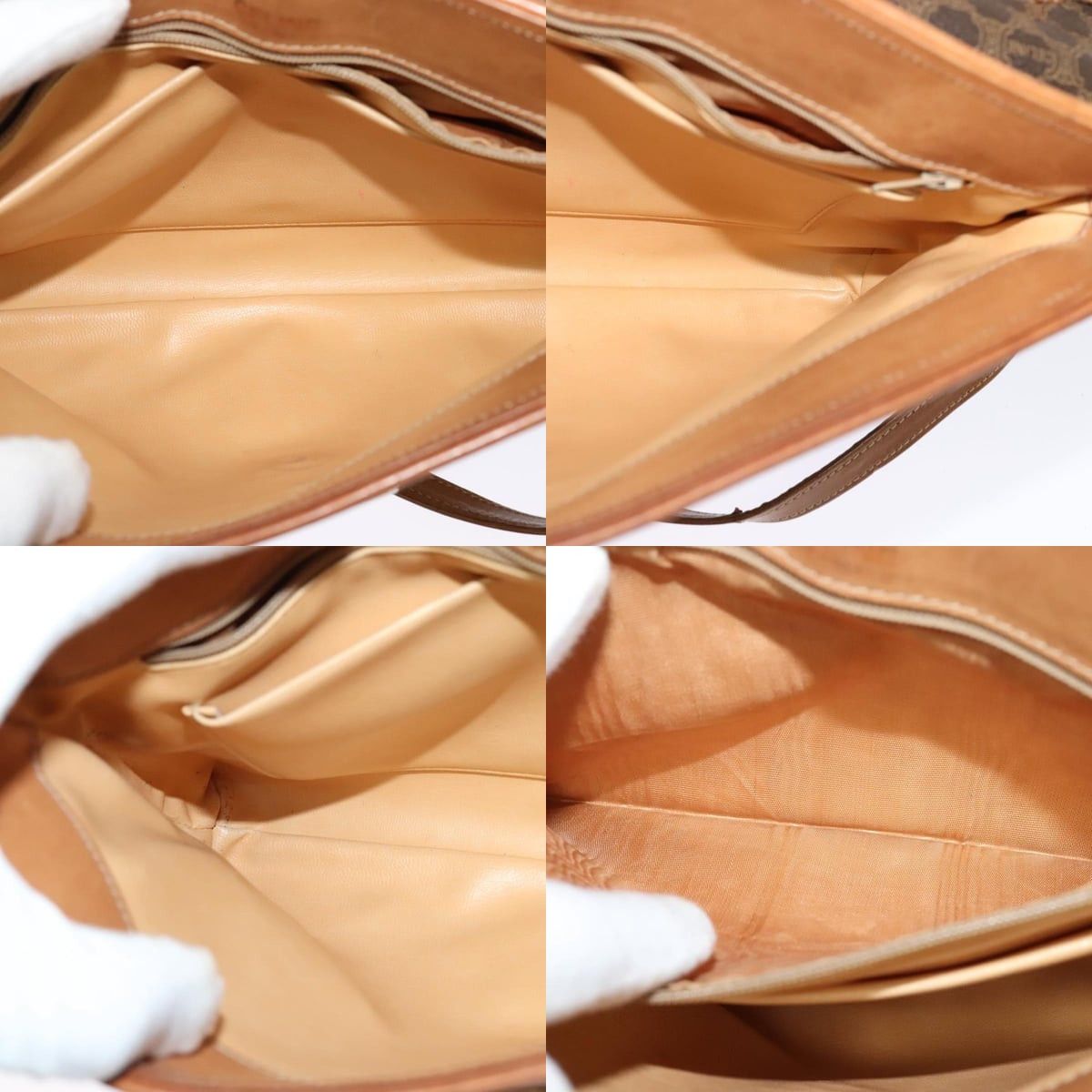 Celine CELINE Macadam Canvas Shoulder Bag Pvc Leather Brown Gold Size ONE SIZE - 12 Thumbnail