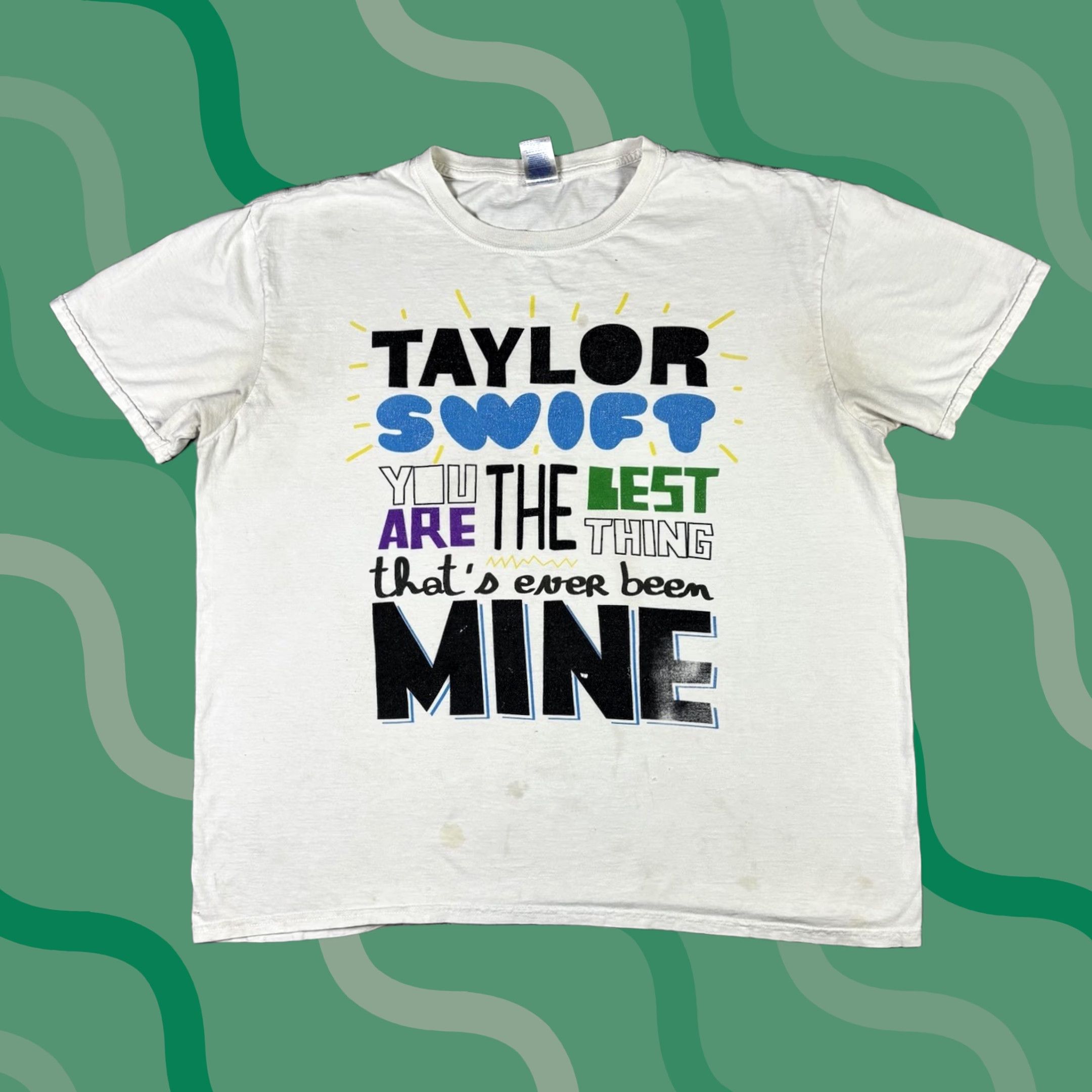 Vintage Taylor Swift T Shirt 2010 Speak Now You Are The Best Thing That’s Ever Been Mine XL White Men Short Sleeve Round Neck Band Logo Size US XL / EU 56 / 4 - 1 Thumbnail