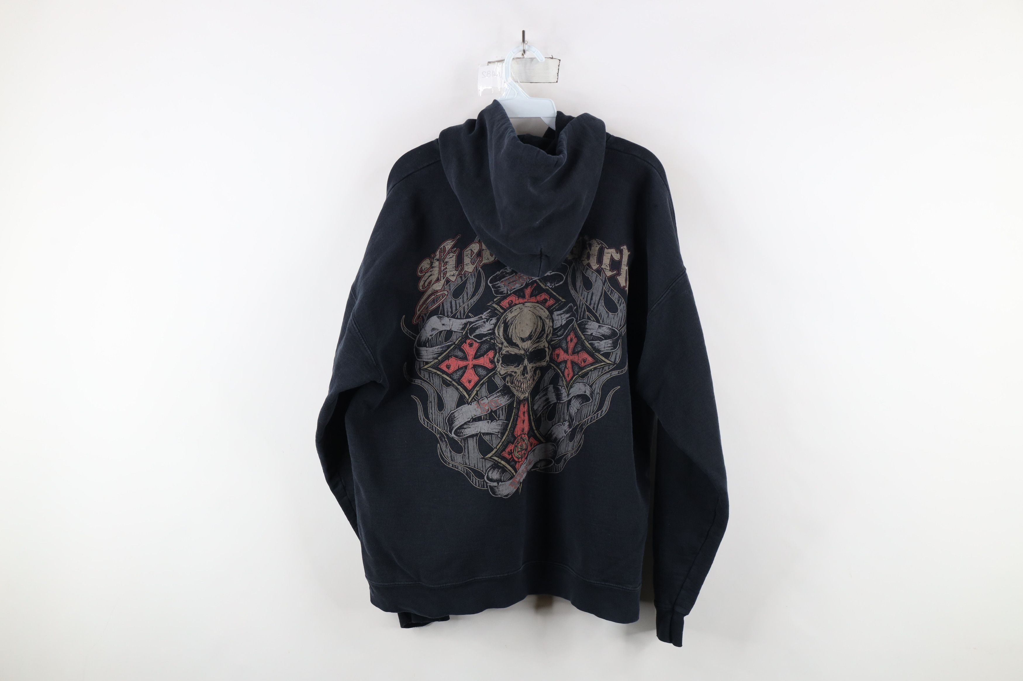 Vintage Vintage Y2K Streetwear Skull Tribal Cross Motorcycle Hoodie Size US L / EU 52-54 / 3 - 12 Thumbnail
