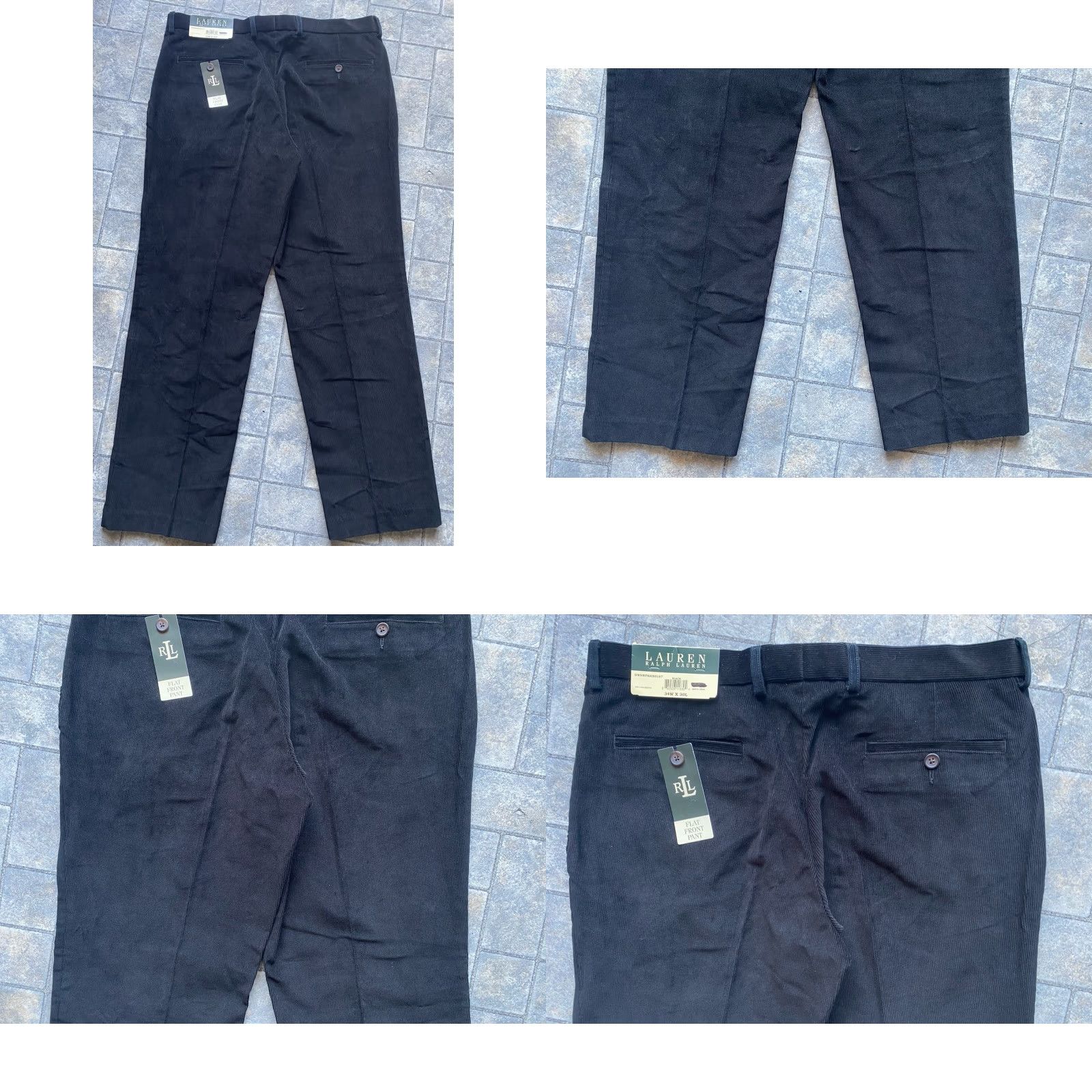 Ralph Lauren NWT Lauren Ralph Lauren Corduroy Black Pants 34x30 Men’s Flat Front Size US 34 / EU 50 - 8 Thumbnail
