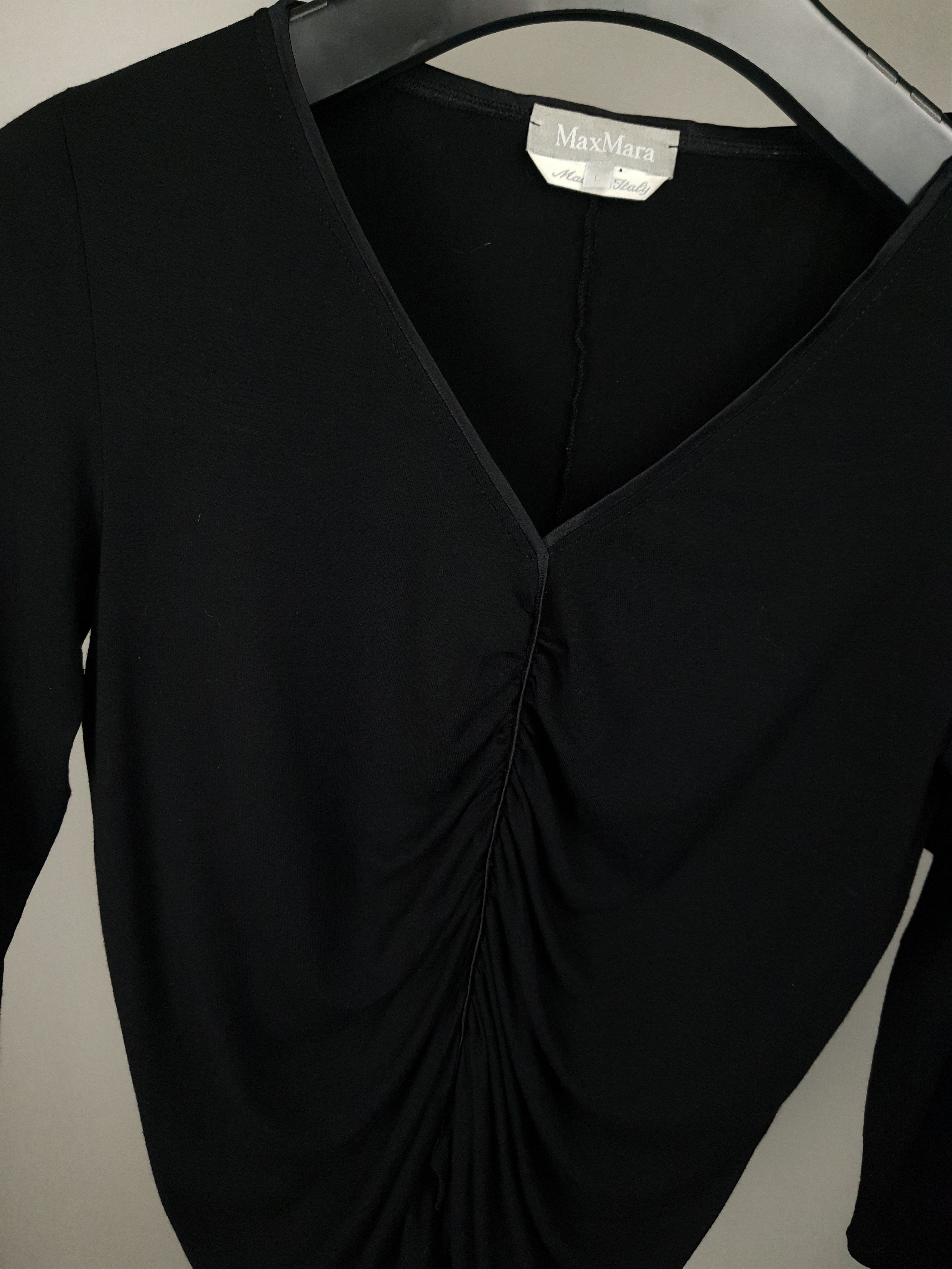 Designer × Max Mara RARE Vintage Max Mara V-Neck Blouse with Pulled Pleats Size M / US 6-8 / IT 42-44 - 3 Thumbnail
