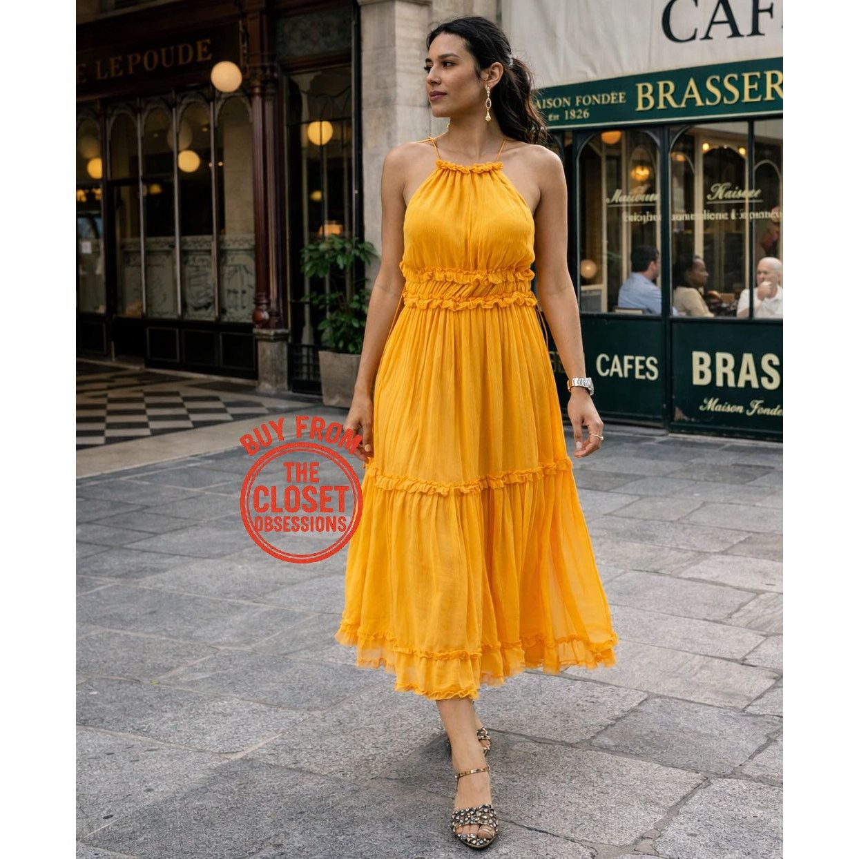 Mango MANGO Yellow Halter Maxi Dress NWT Size 6 Size M / US 6-8 / IT 42-44 - 8 Thumbnail